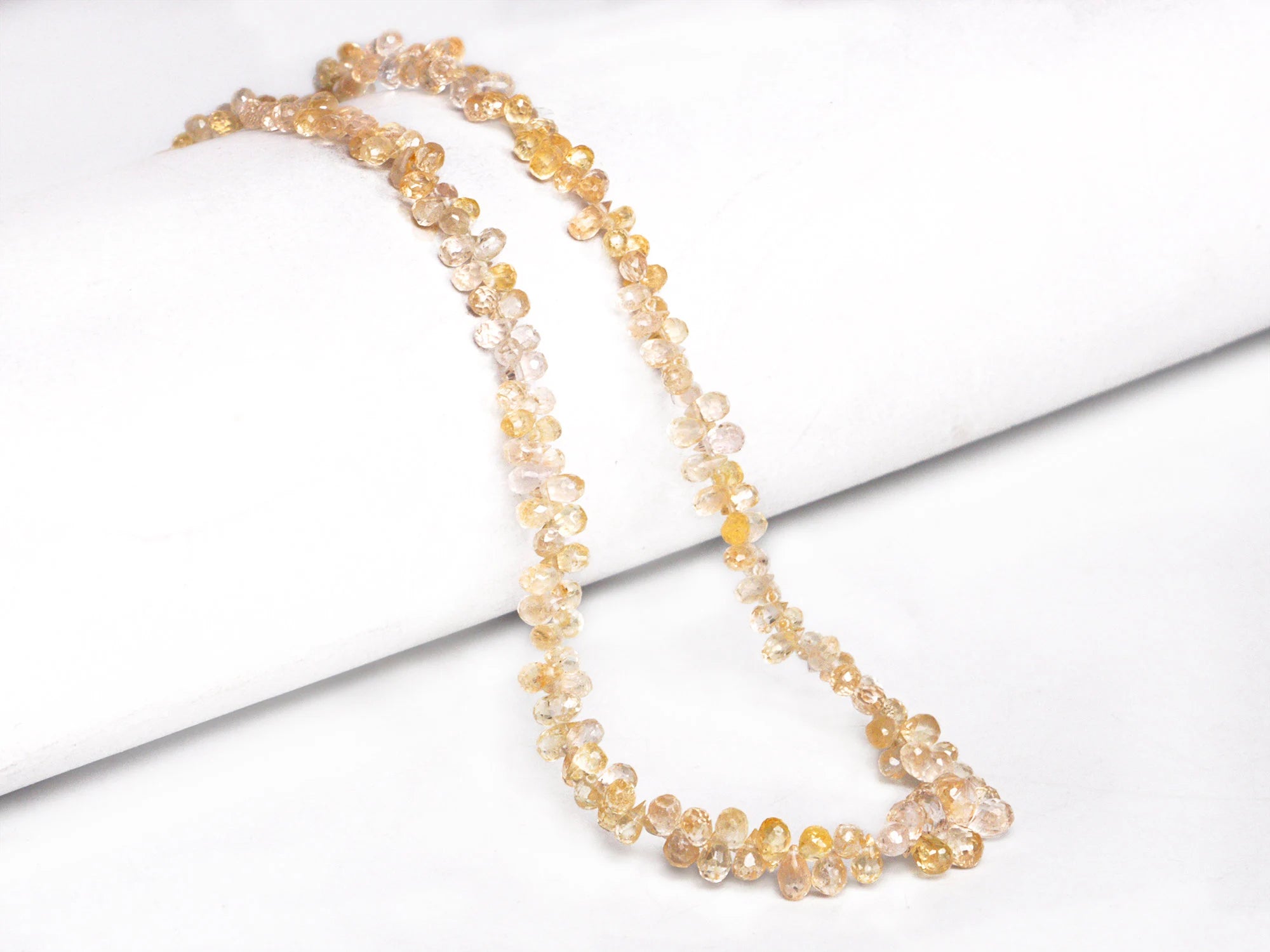 Light Yellow Sapphire Faceted Drop Beads, 2x3 mm To 3.5x5 mm, Yellow Sapphire Teardrops, Sapphire Jewelry Making Gemstone Beads SKU 2137