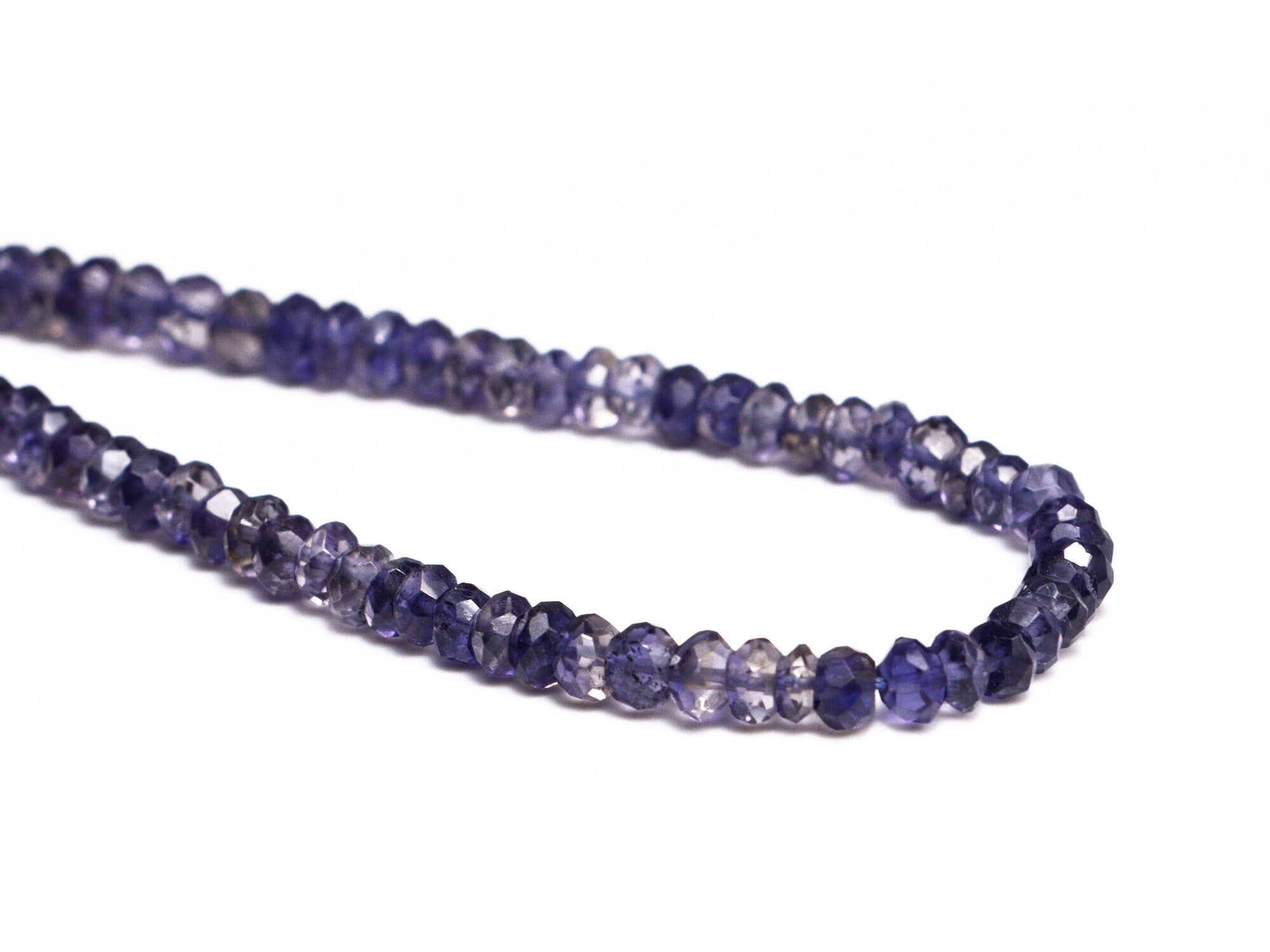Iolite Faceted Rondelle Beads, 3.5 mm To 4.5 mm, Iolite Faceted Beads, Iolite Beads, Blue Iolite Jewelry Making Gemstone Beads