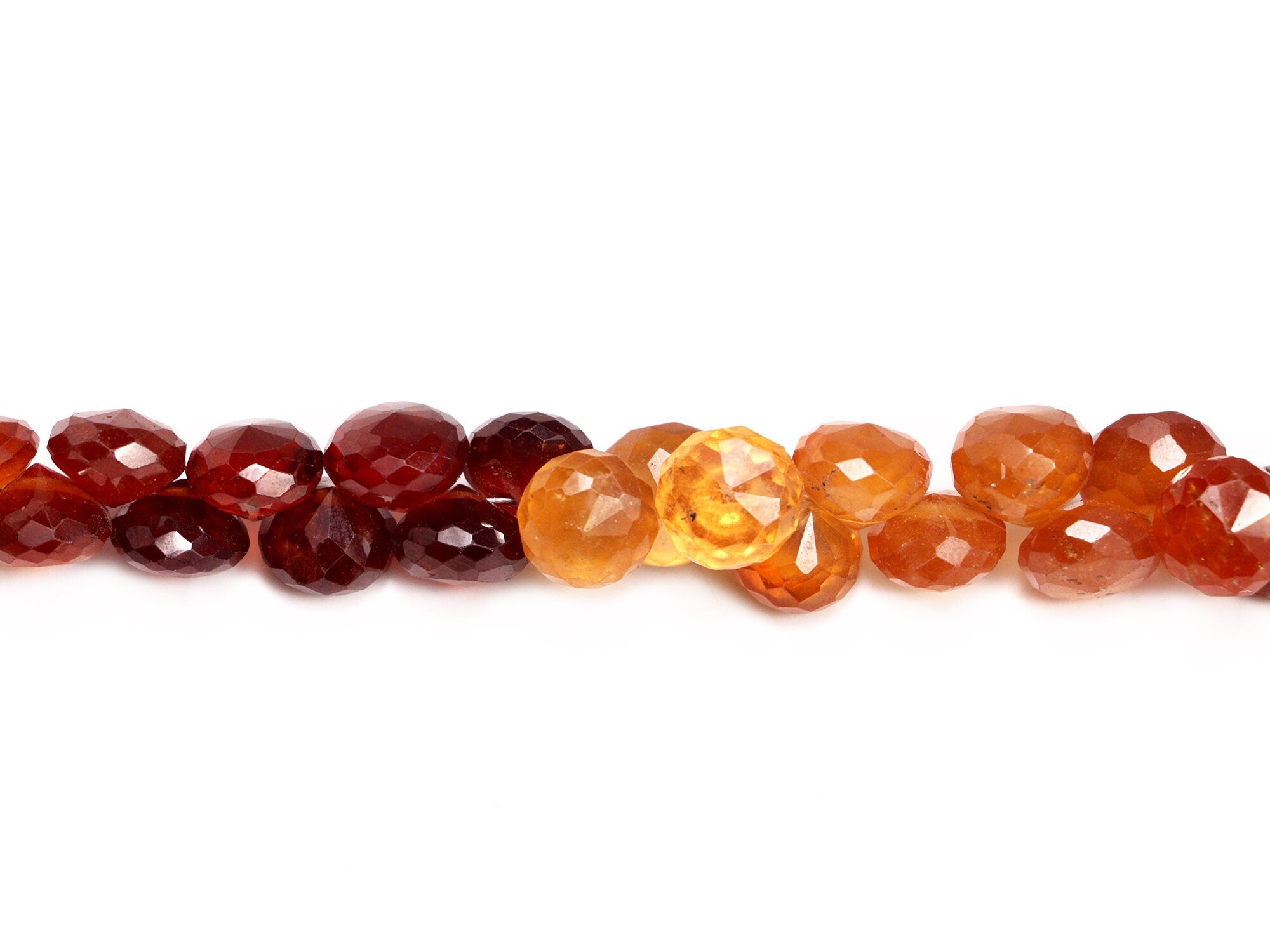 Natural Hessonite Faceted Onion Beads (SKU035)