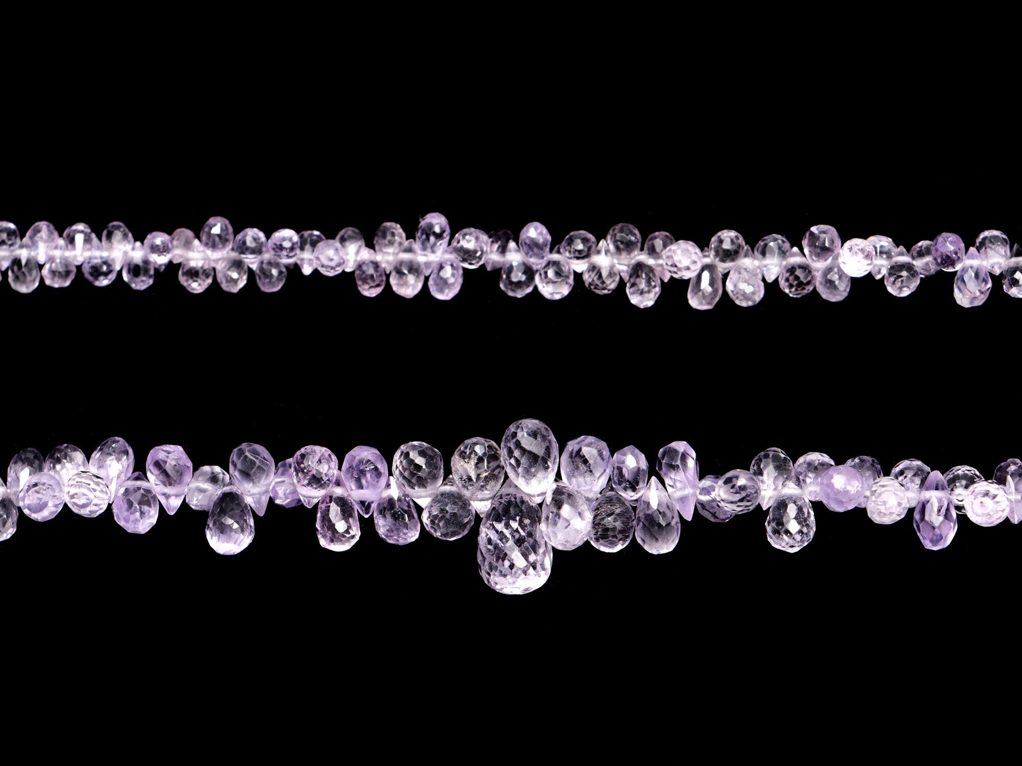 Pink Sapphire Faceted Briolette Drops Beads, 1.5x2 mm To 4.5x7.5 mm, Pink Sapphire Drops, Sapphire Jewelry Making Gemstone Beads
