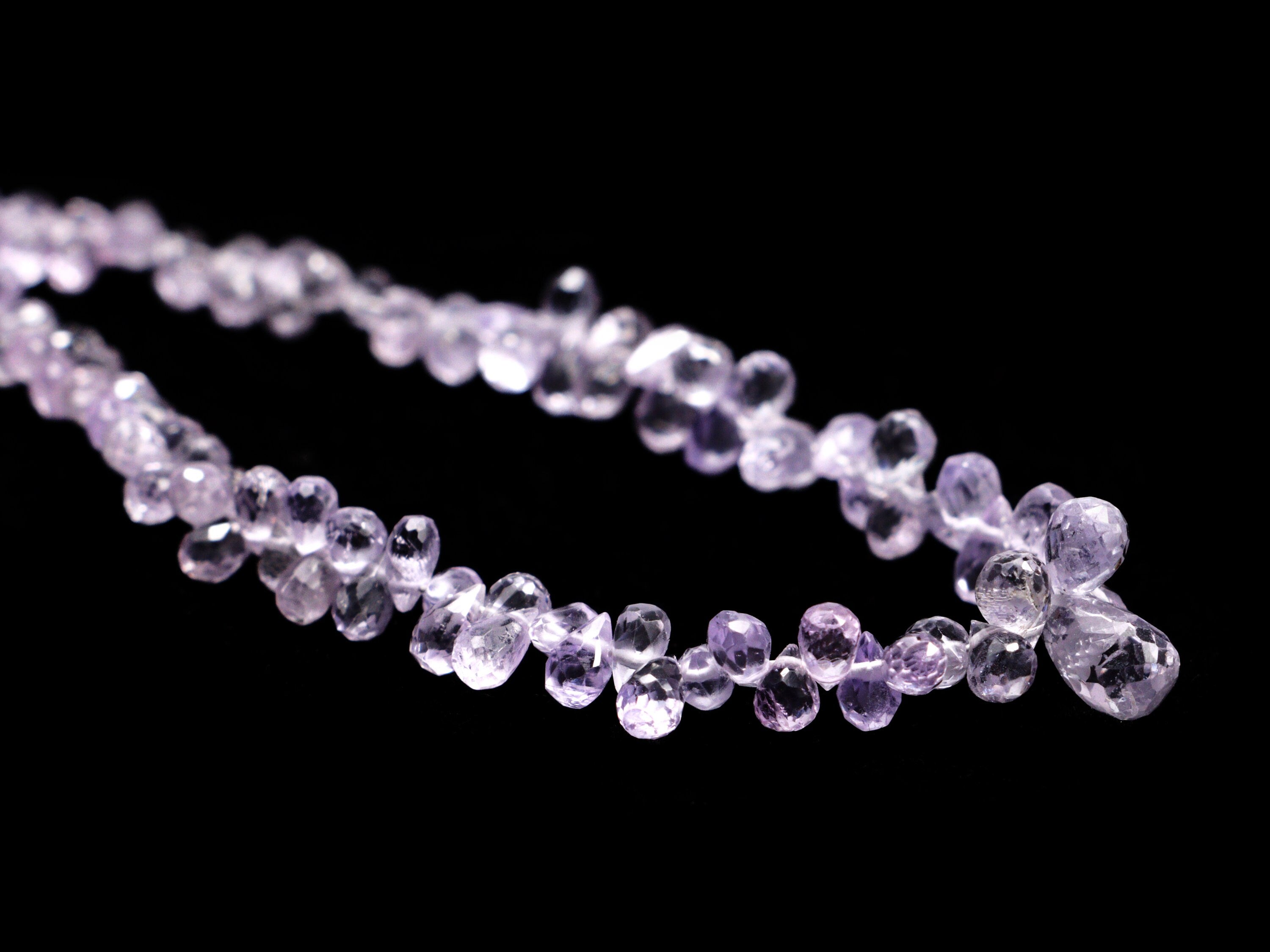 Pink Sapphire Faceted Briolette Drops Beads, 1.5x2 mm To 4.5x7.5 mm, Pink Sapphire Drops, Sapphire Jewelry Making Gemstone Beads