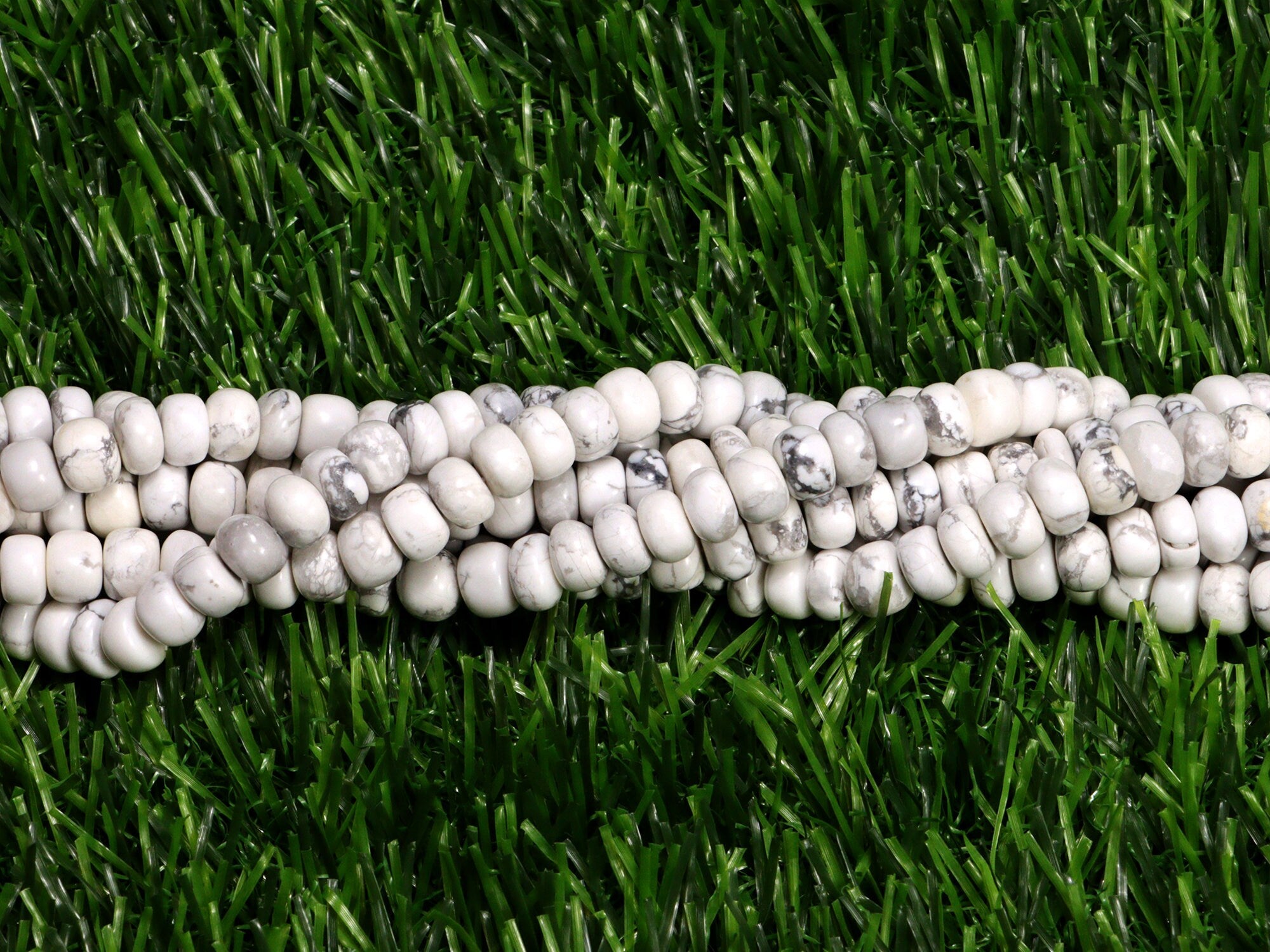 Natural Howlite Smooth Rondelle Beads, 7.5 To 8 mm, SKU2168