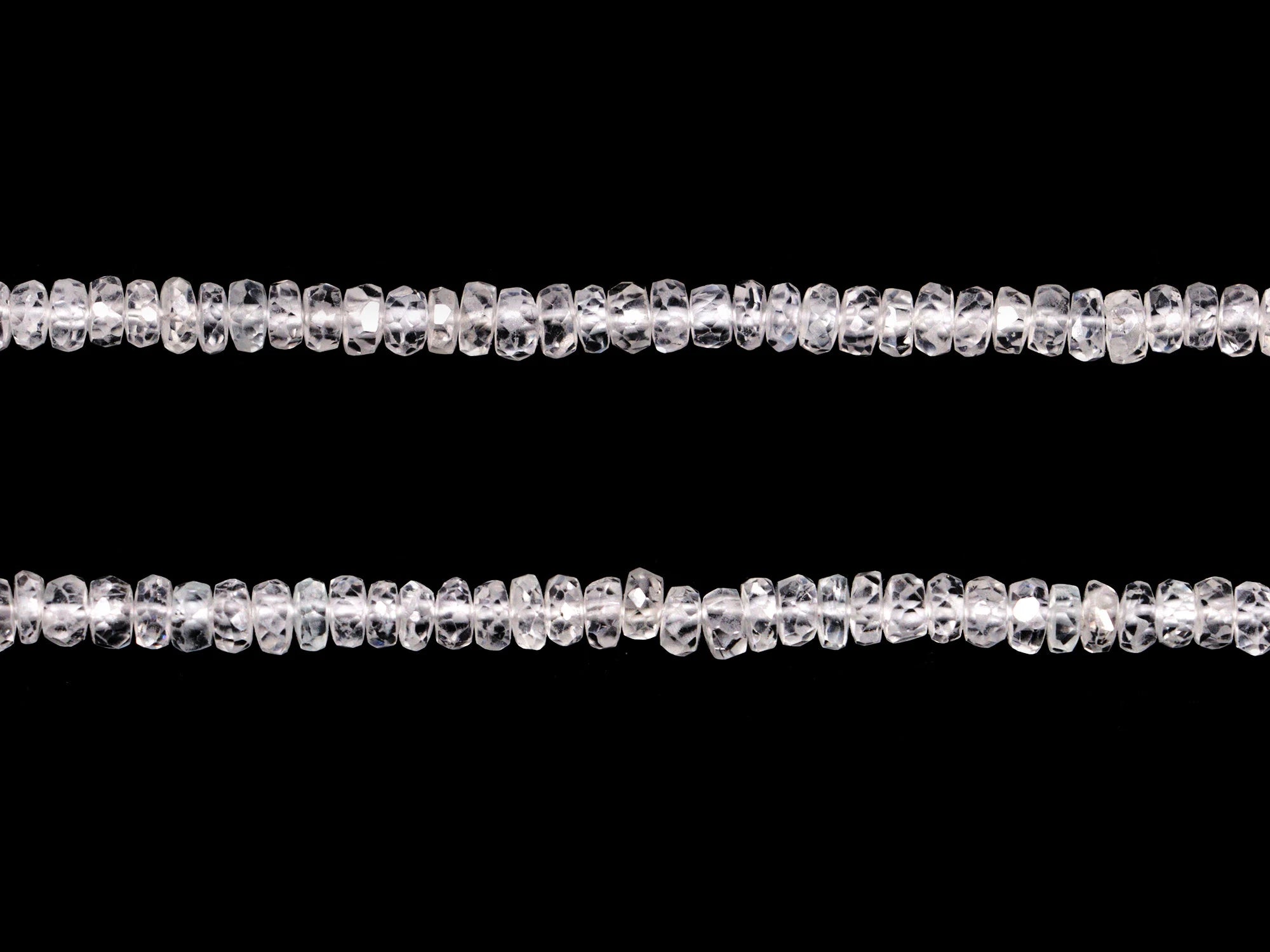 White Zircon Faceted Rondelle Beads, 3 mm To 4.5 mm, SKU2160