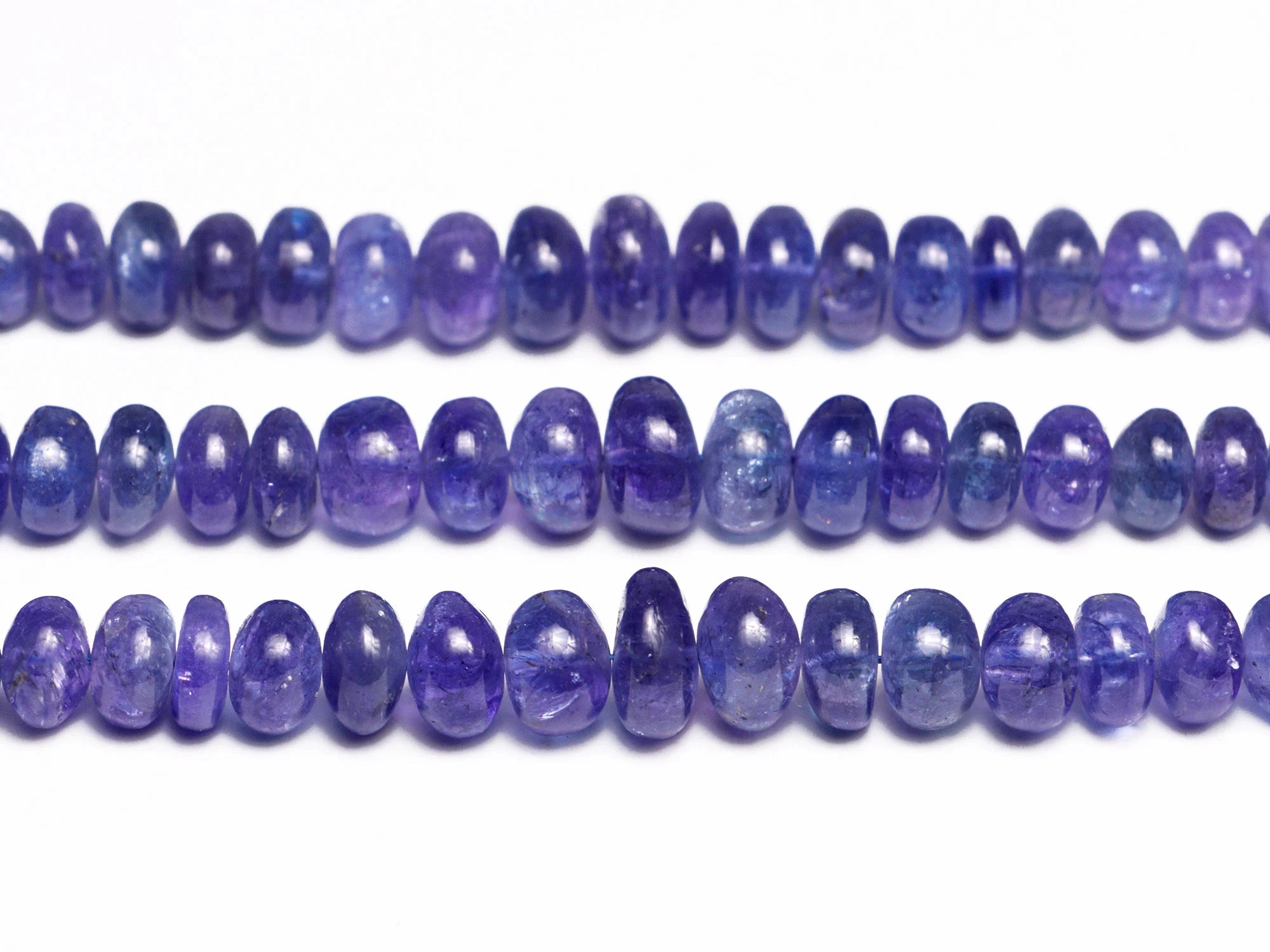 Natural Tanzanite Smooth Rondelle Beads, 4.5 mm To 10 mm, Tanzanite Rondelle Beads, Tanzanite Jewelry Making Gemstone Bead Necklace
