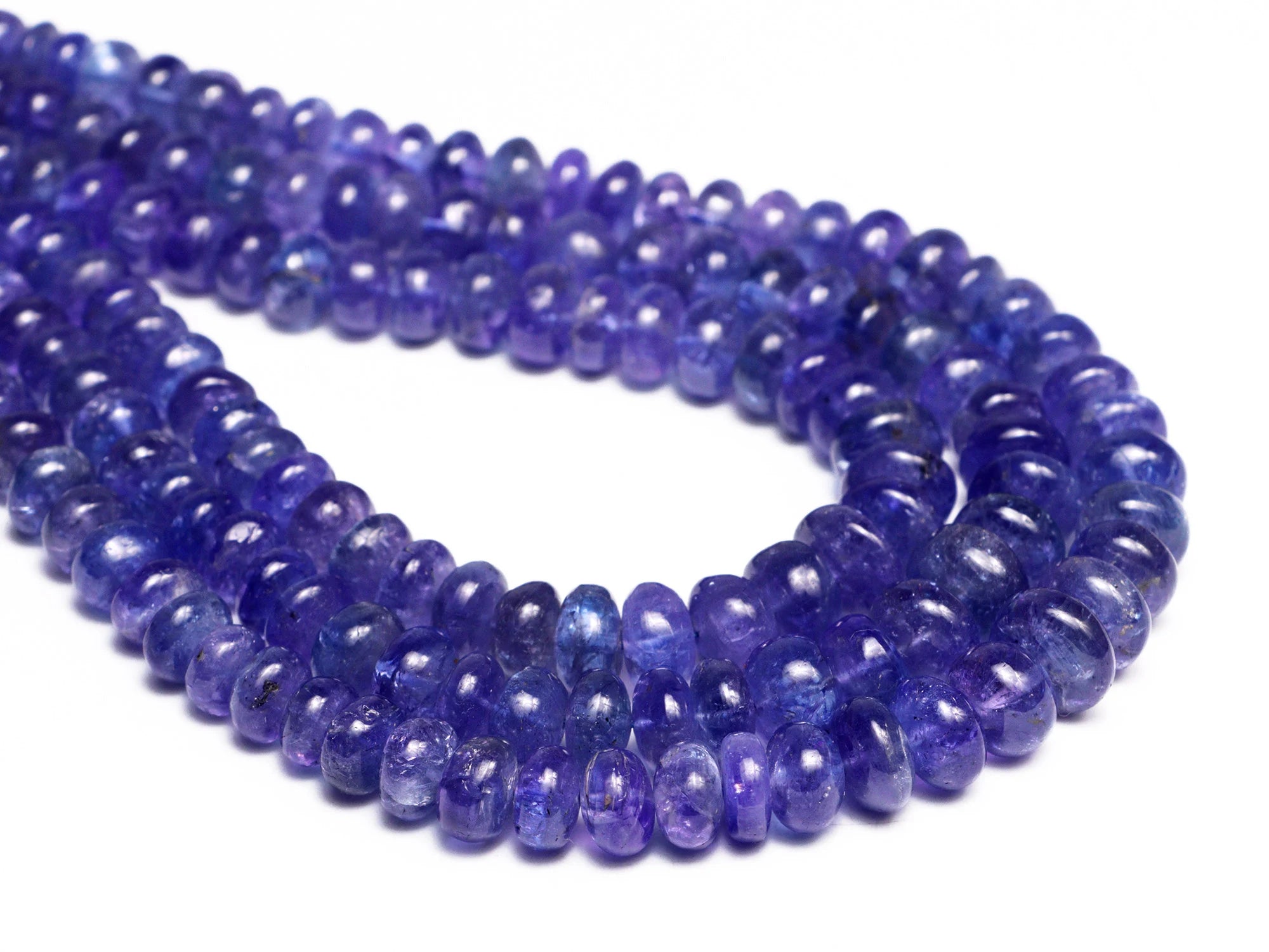 Natural Tanzanite Smooth Rondelle Beads, 4.5 mm To 10 mm, Tanzanite Rondelle Beads, Tanzanite Jewelry Making Gemstone Bead Necklace