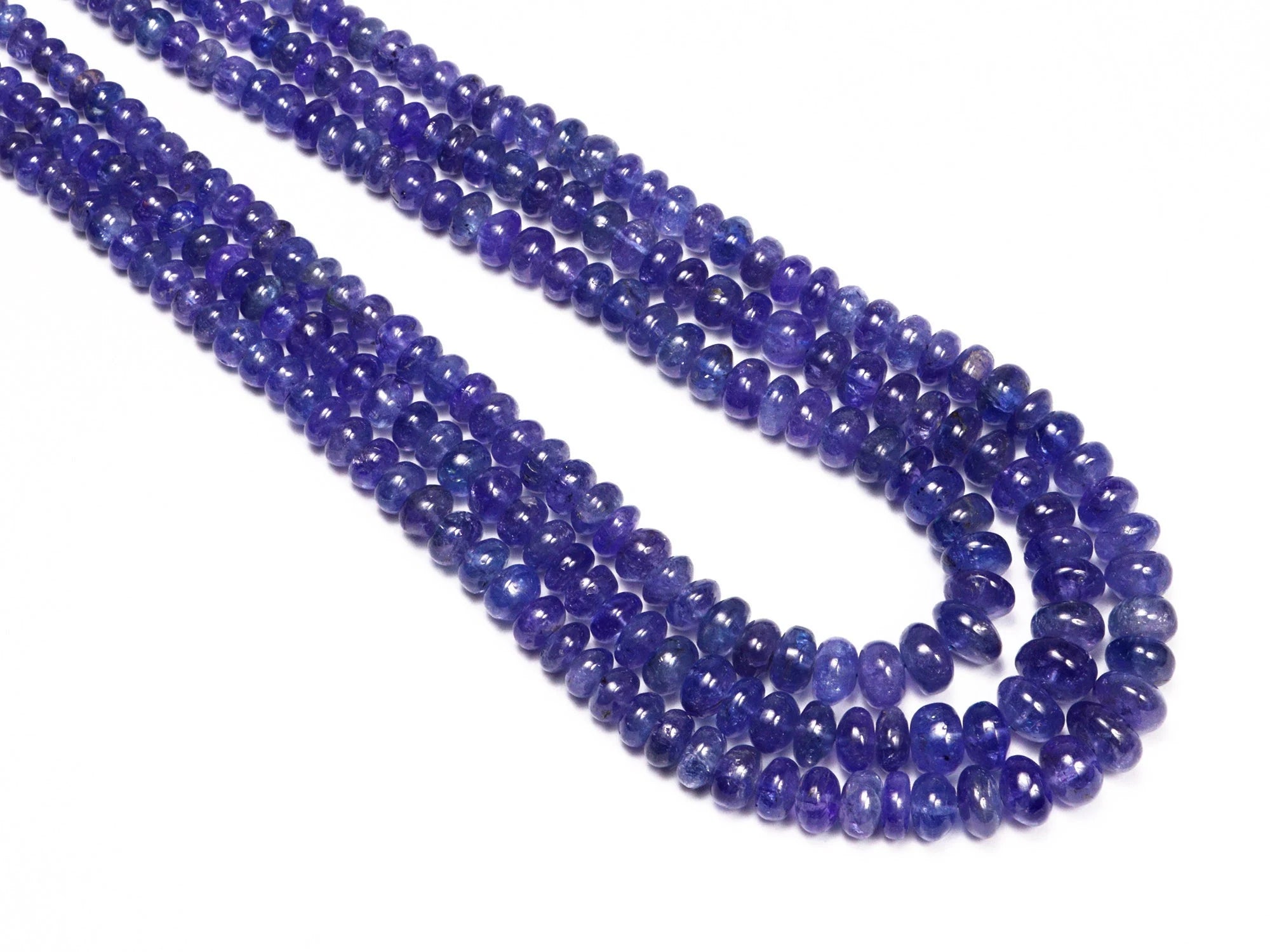 Natural Tanzanite Smooth Rondelle Beads, 4.5 mm To 10 mm, Tanzanite Rondelle Beads, Tanzanite Jewelry Making Gemstone Bead Necklace