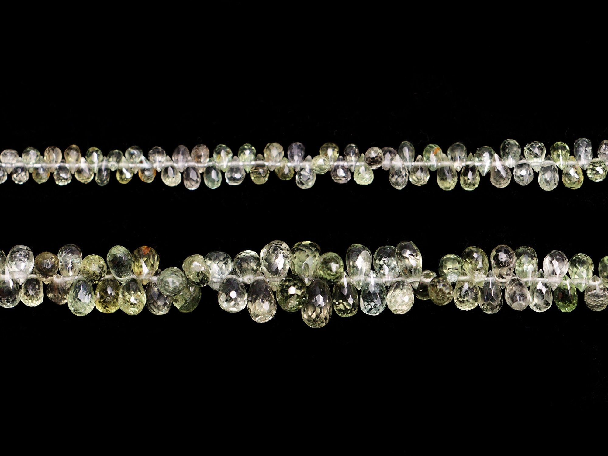 Light Green Sapphire Faceted Drops Beads, 2x3 mm To 5.5x8.5 mm, Green Sapphire Teardrops, Green Sapphire Jewelry Making Gemstone