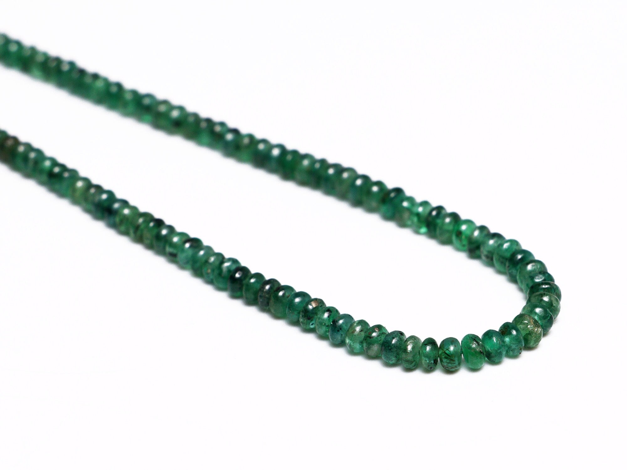 Natural Emerald Smooth Rondelle Beads, Emerald Beads, 2 mm To 3.5 mm Rondelle Beads, Emerald Jewelry Making Beads, 18 Inch Strand, (SKU137)