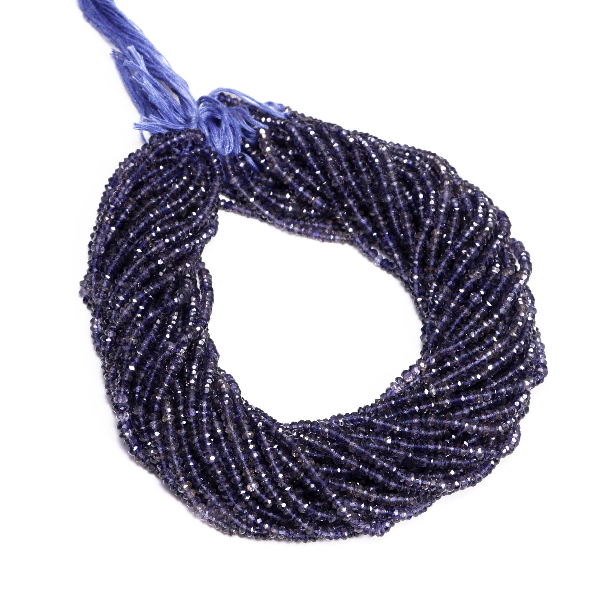 Iolite Faceted Rondelle Beads, 3.5 mm To 4.5 mm, Iolite Faceted Beads, Iolite Beads, Blue Iolite Jewelry Making Gemstone Beads