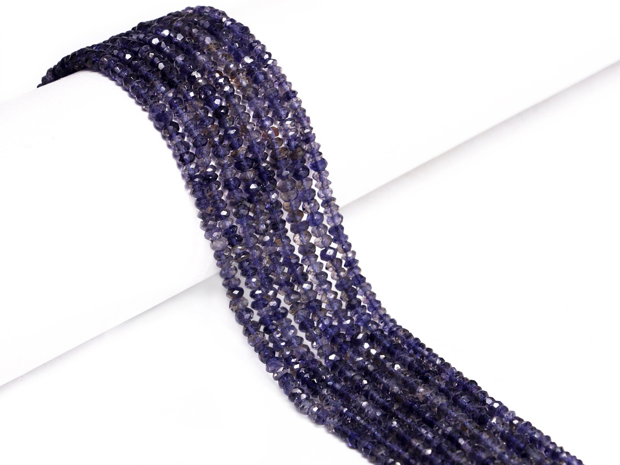 Iolite Faceted Rondelle Beads, 3.5 mm To 4.5 mm, Iolite Faceted Beads, Iolite Beads, Blue Iolite Jewelry Making Gemstone Beads