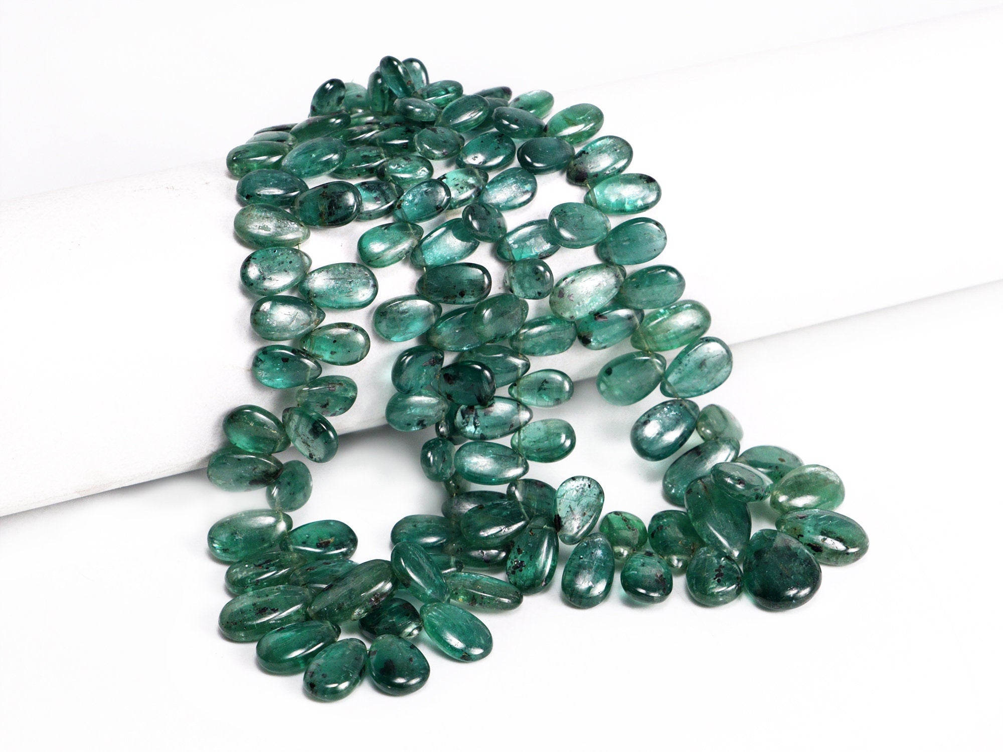 Natural Green Kyanite Smooth Pear Cut Beads, 5x8 To 10x16 mm, 9 Inch Strand Kyanite Beads Supplier, (SKU2156)