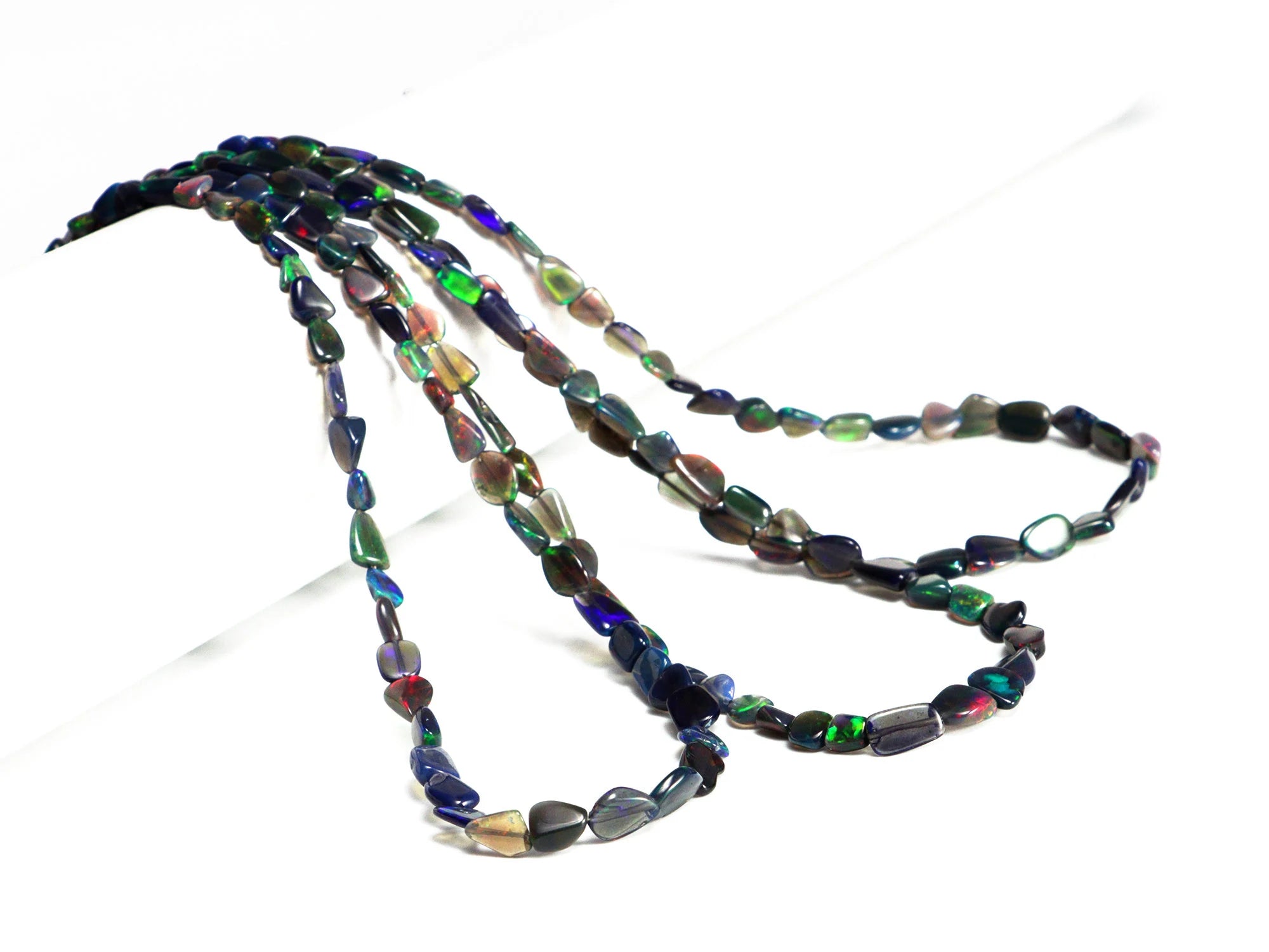 Natural Black Ethiopian Opal Smooth Unshaped Nuggets Beads, 3x6 To 6x8 mm, SKU2161