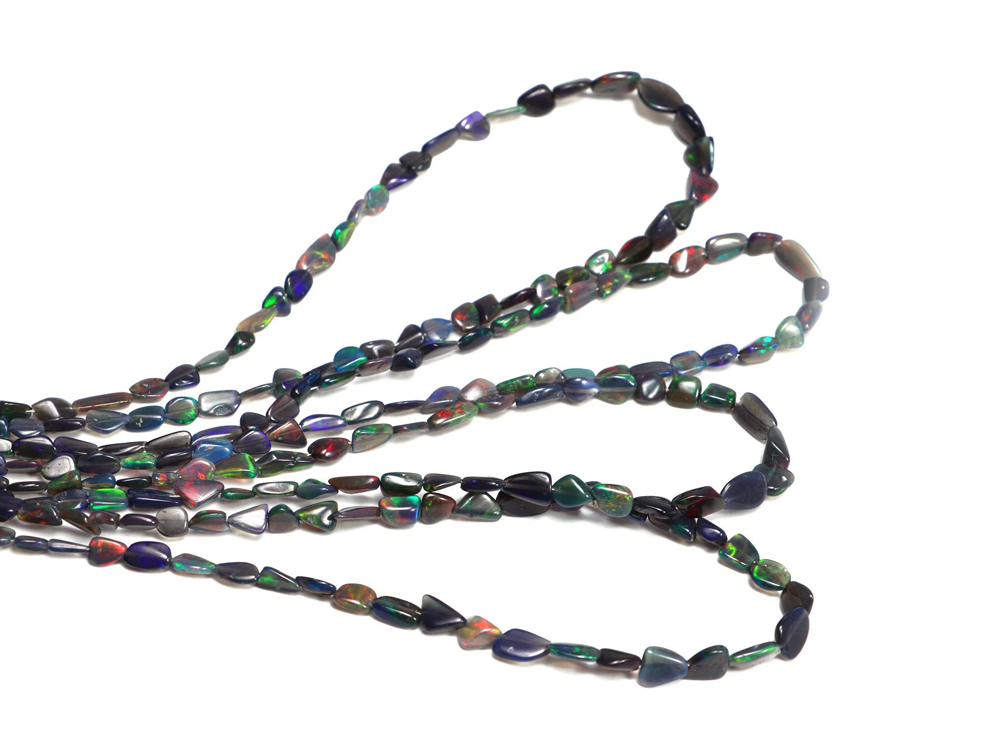 Natural Black Ethiopian Opal Smooth Unshaped Nuggets Beads, 3x6 To 6x8 mm, SKU2161