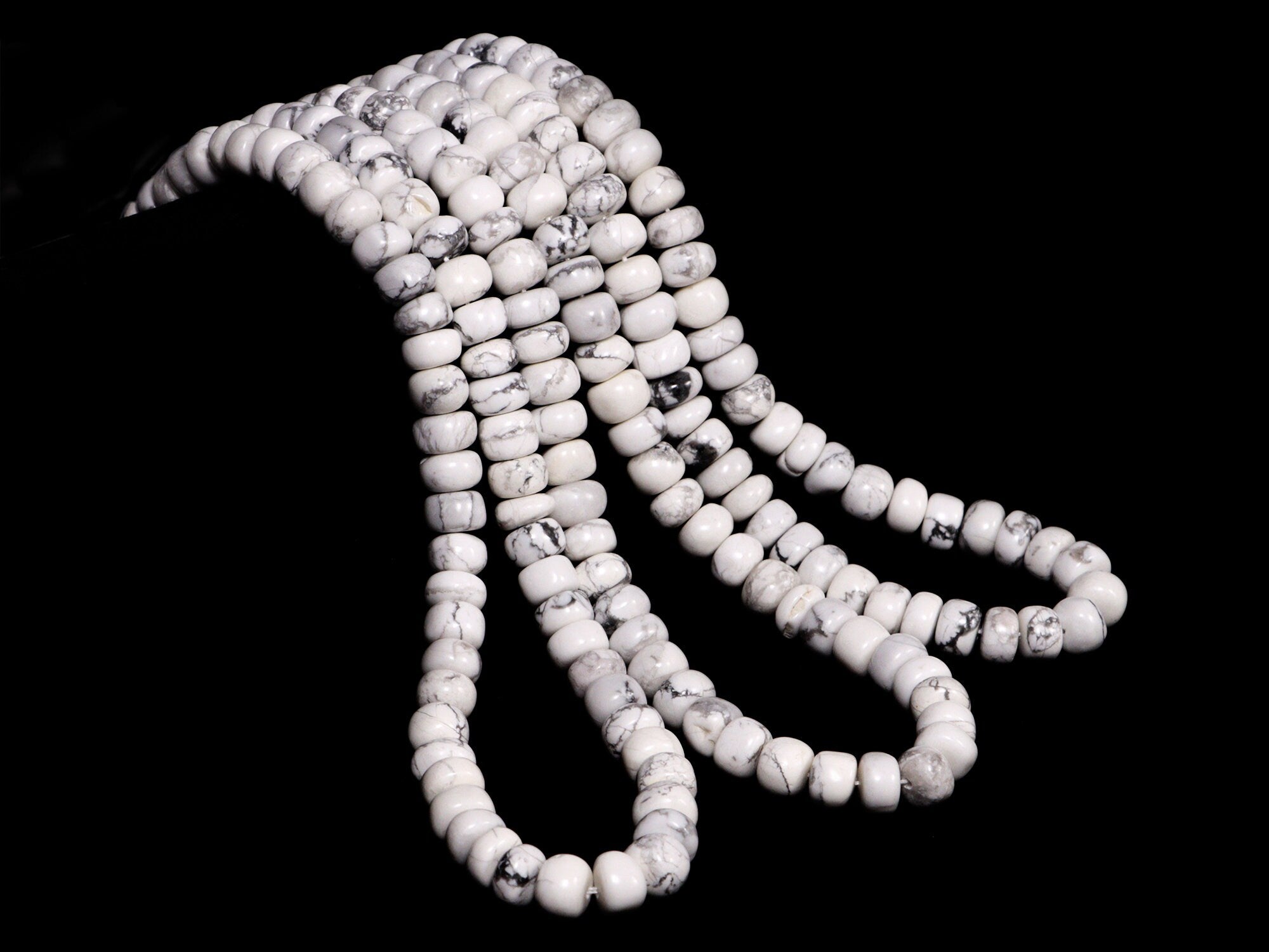 Natural Howlite Smooth Rondelle Beads, 7.5 To 8 mm, SKU2168
