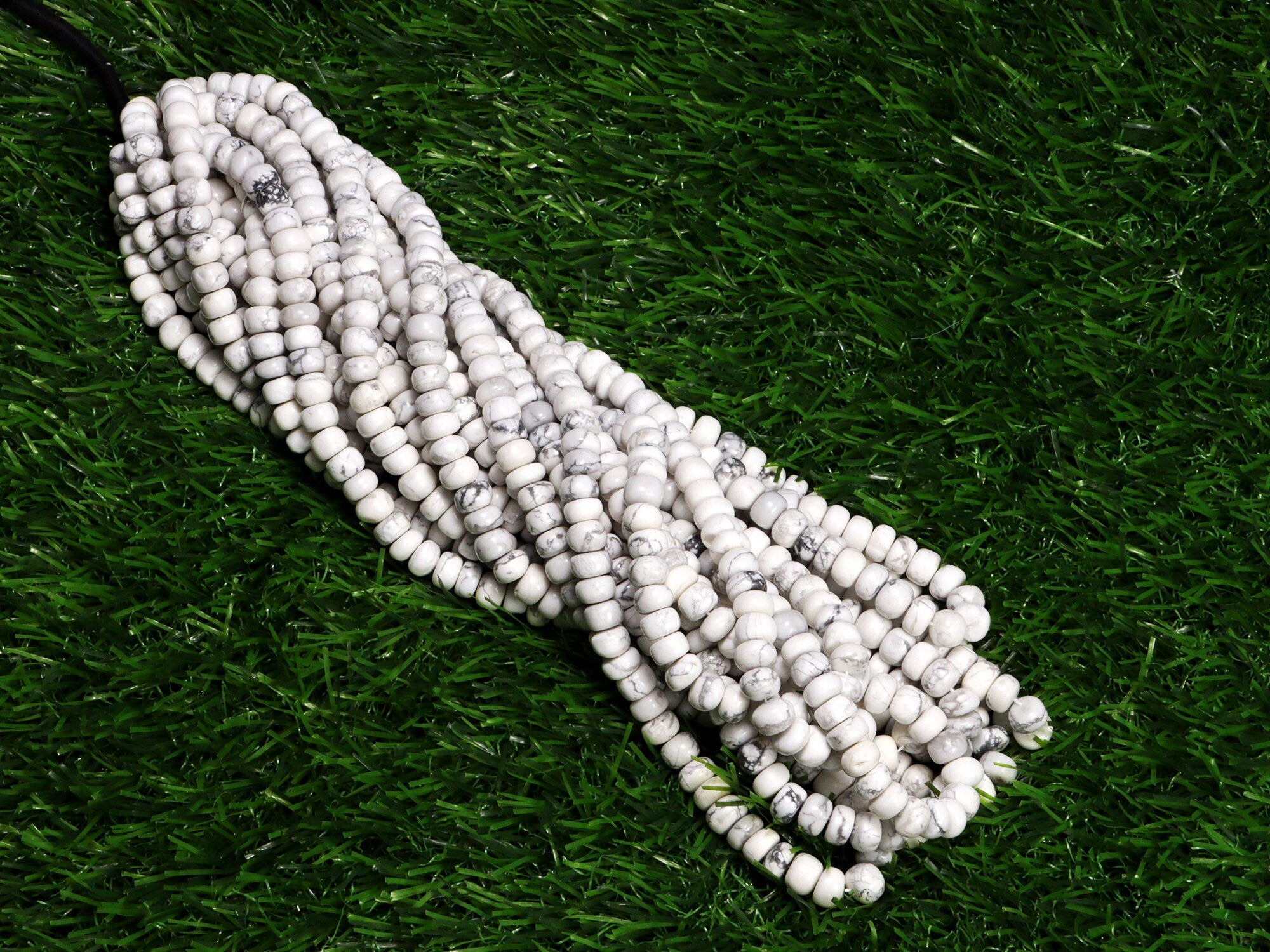 Natural Howlite Smooth Rondelle Beads, 7.5 To 8 mm, SKU2168