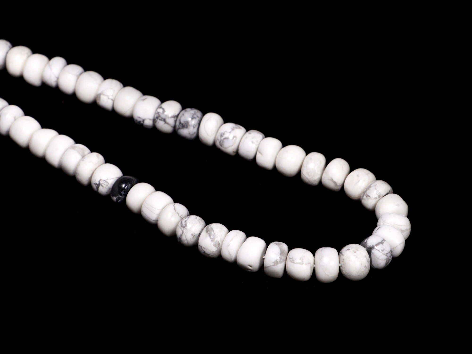 Natural Howlite Smooth Rondelle Beads, 7.5 To 8 mm, SKU2168