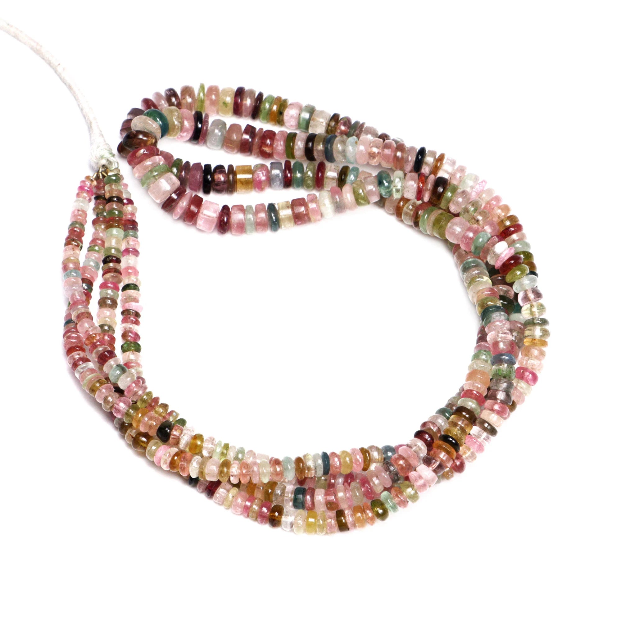 Natural Afghani Multi Tourmaline Smooth Heishi Tyre Beads, 2.5 mm To 6 mm, SKU2182