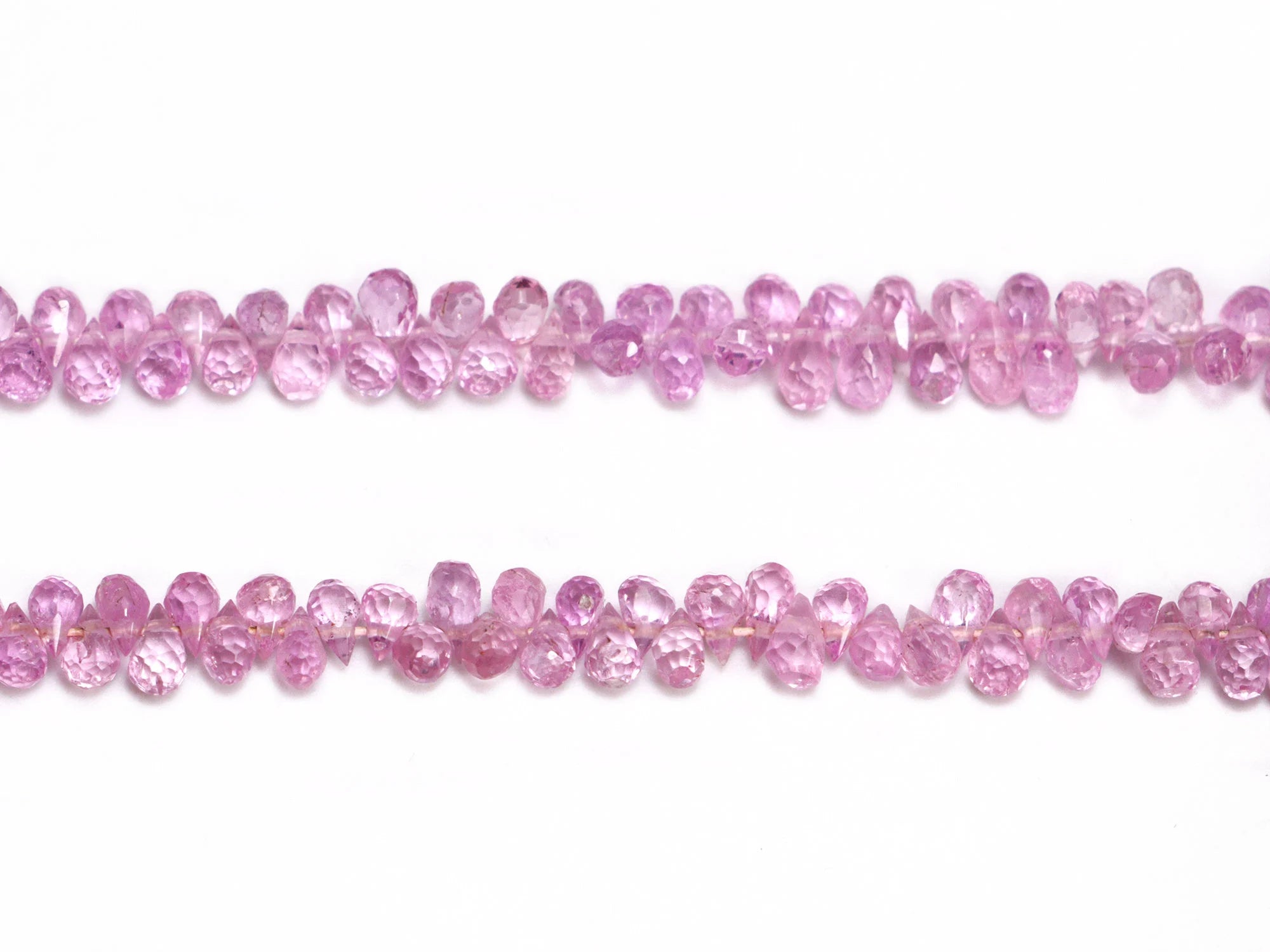 Sparkle Pink Sapphire Faceted Drops Beads, 2x2.5 To 3x5 mm Beads, SKU2186