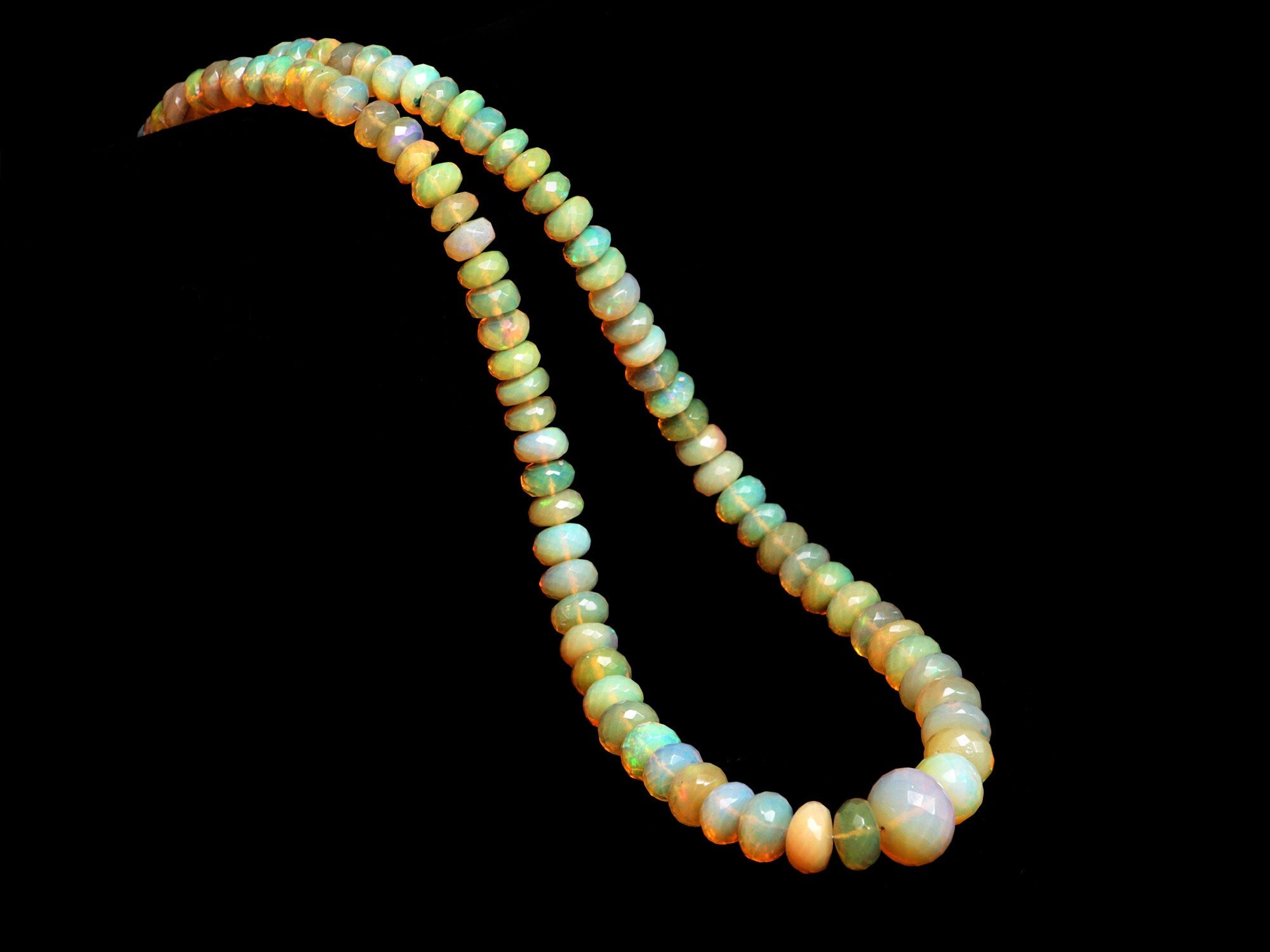 AAA Grade Natural Honey Ethiopian Opal Rondelle Beads, 5 To 9 mm, Unique Opal Beads, Beads for Jewelry, 17 Inches Beaded Strand (SKU156)