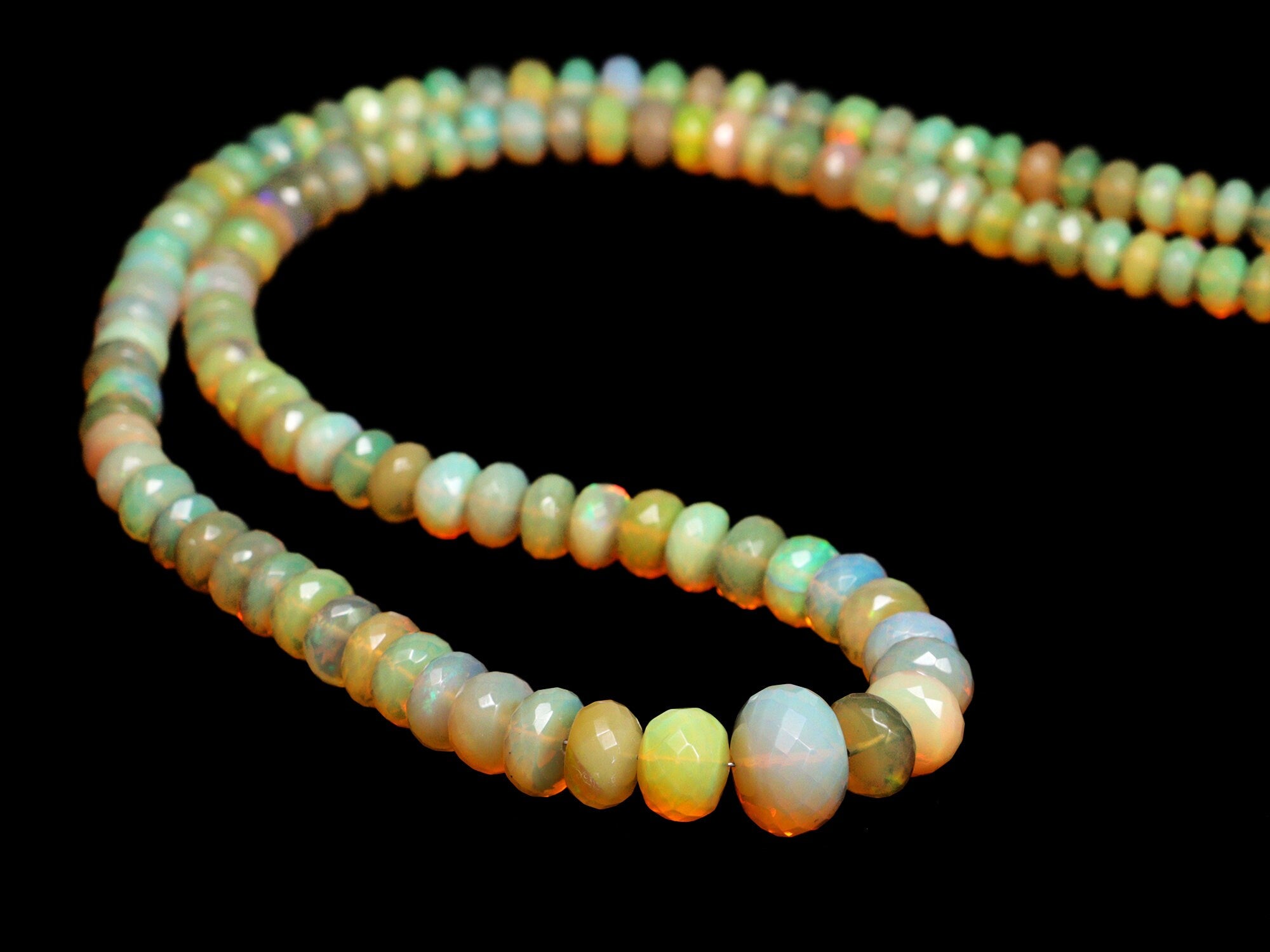 AAA Grade Natural Honey Ethiopian Opal Rondelle Beads, 5 To 9 mm, Unique Opal Beads, Beads for Jewelry, 17 Inches Beaded Strand (SKU156)