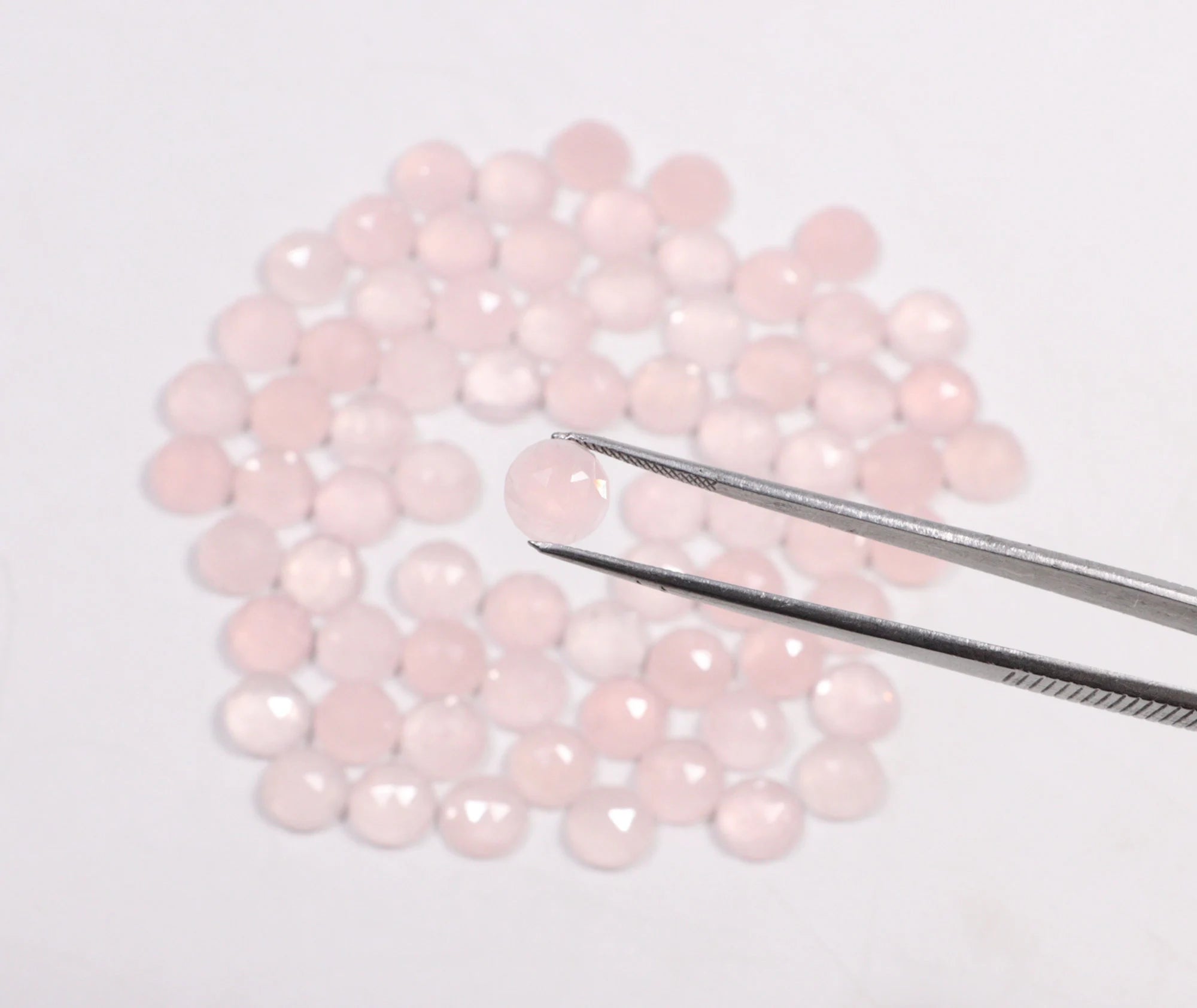 Rose Quartz Faceted Round Loose Gemstone, 8 mm, SKU2219