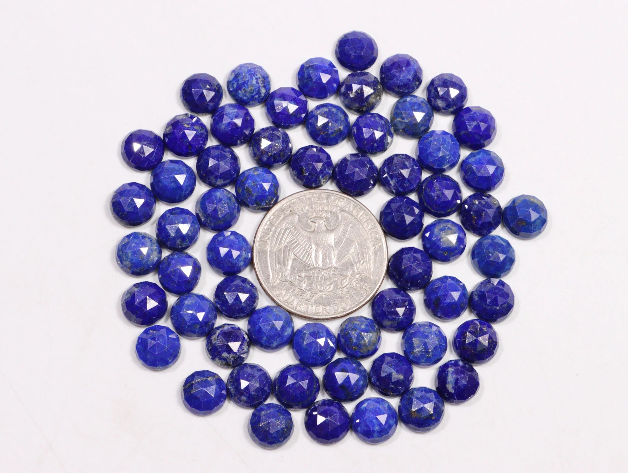 Lapis Lazuli Faceted Round Loose Gemstone, 8 mm, SKU2228