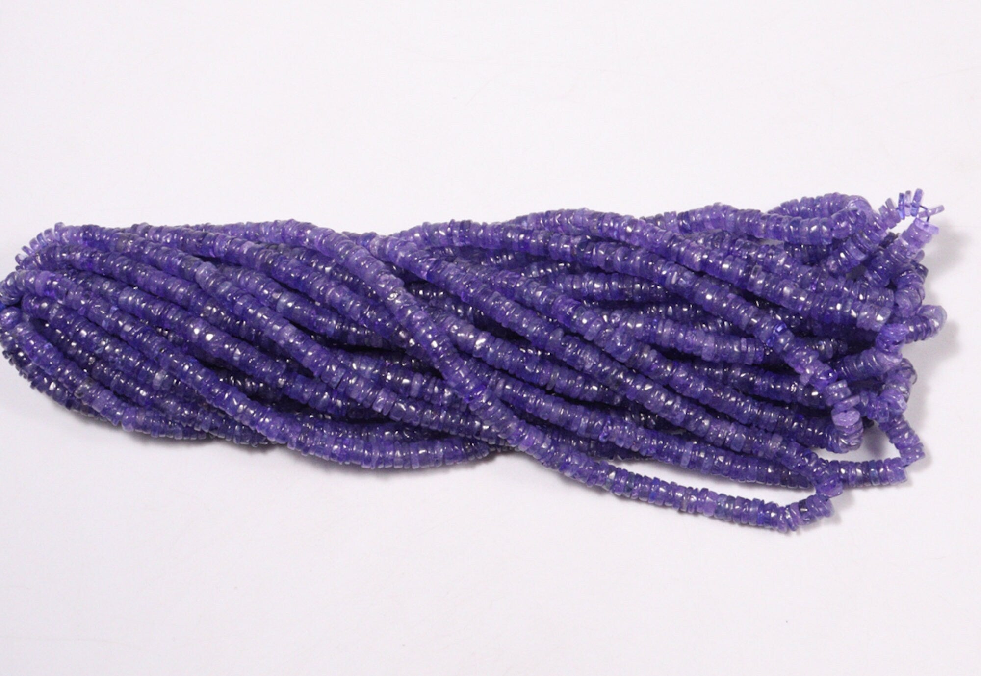 Tanzanite Smooth Tyre Beads, Tanzanite Heishi Beads, SKU2240