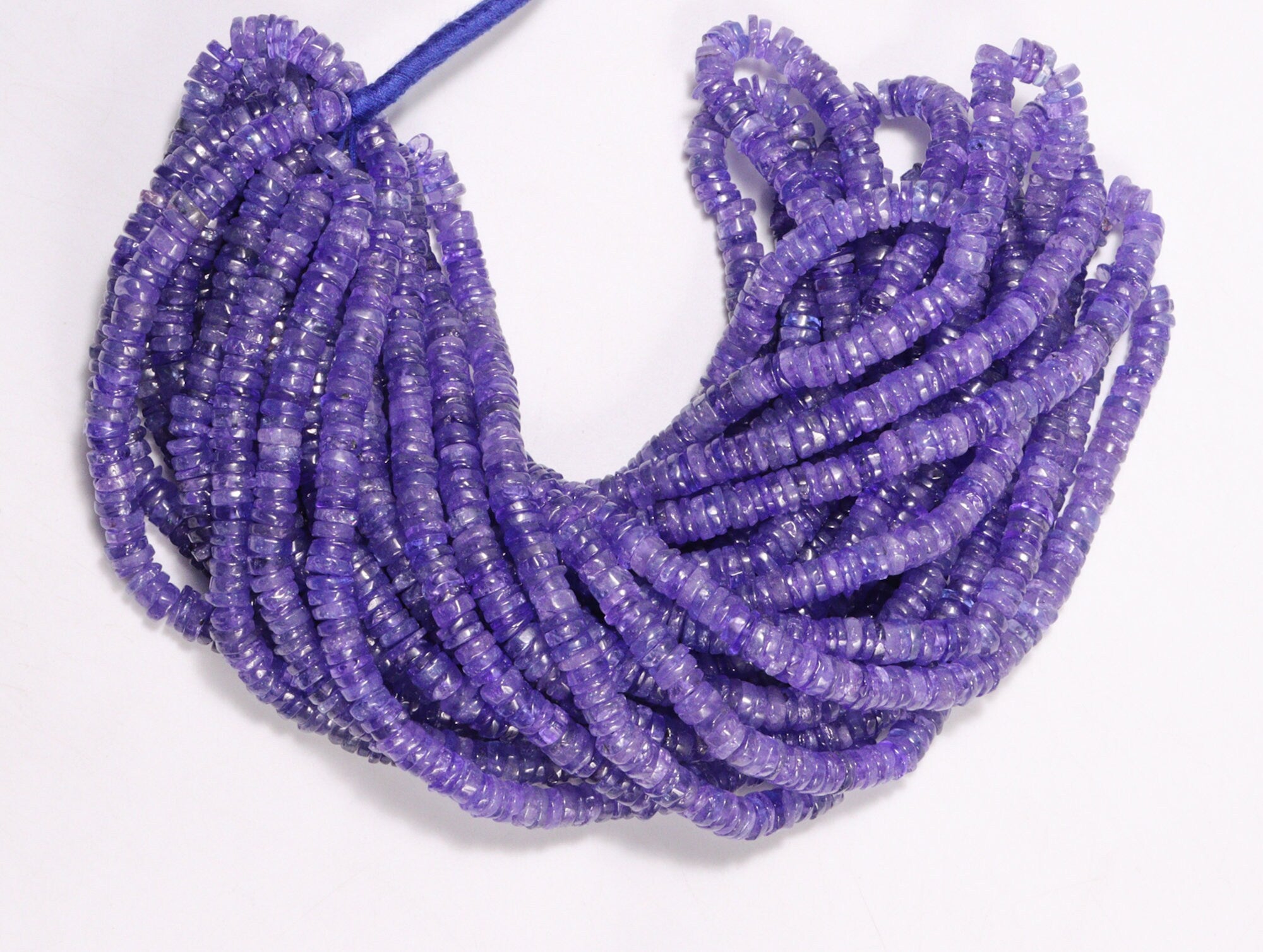 Tanzanite Smooth Tyre Beads, Tanzanite Heishi Beads, SKU2240