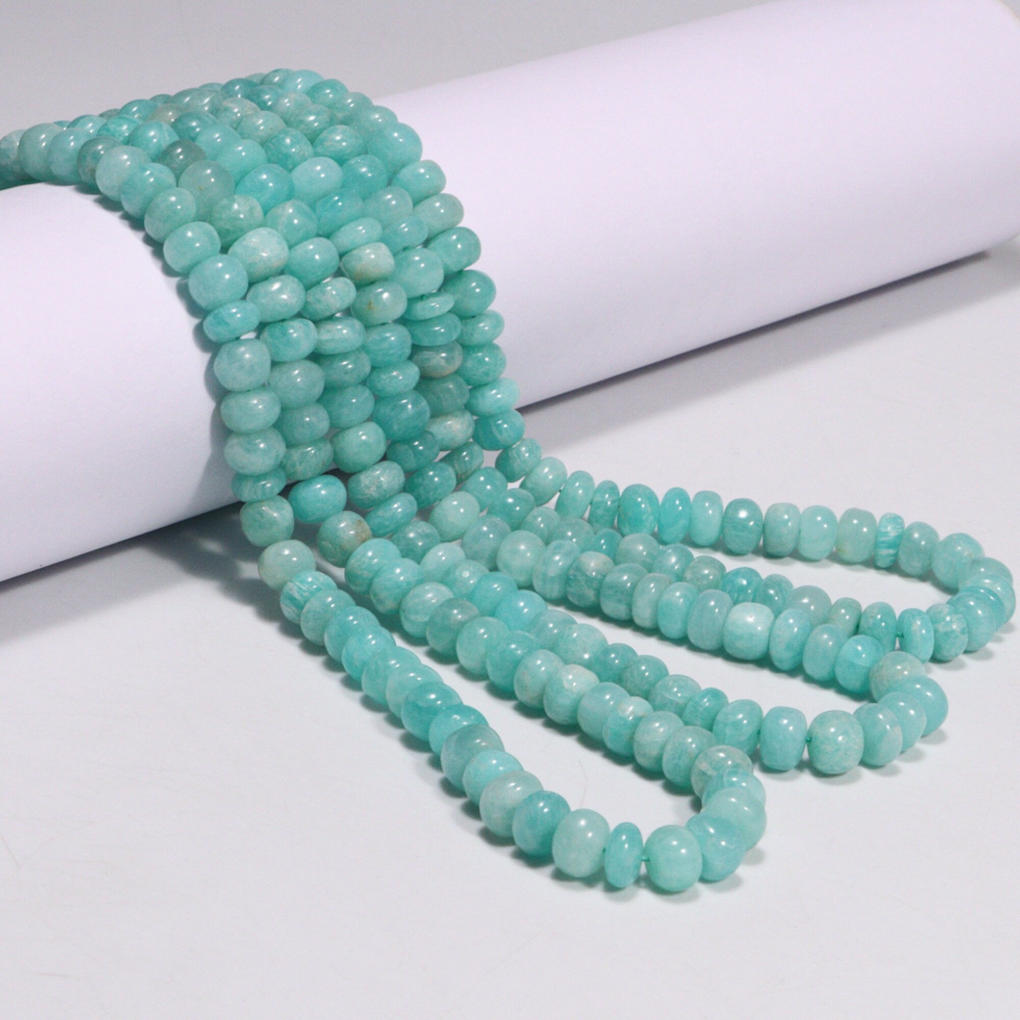 Amazonite Smooth Rondelle Beads, Amazonite Rondelle Beads, SKU2213