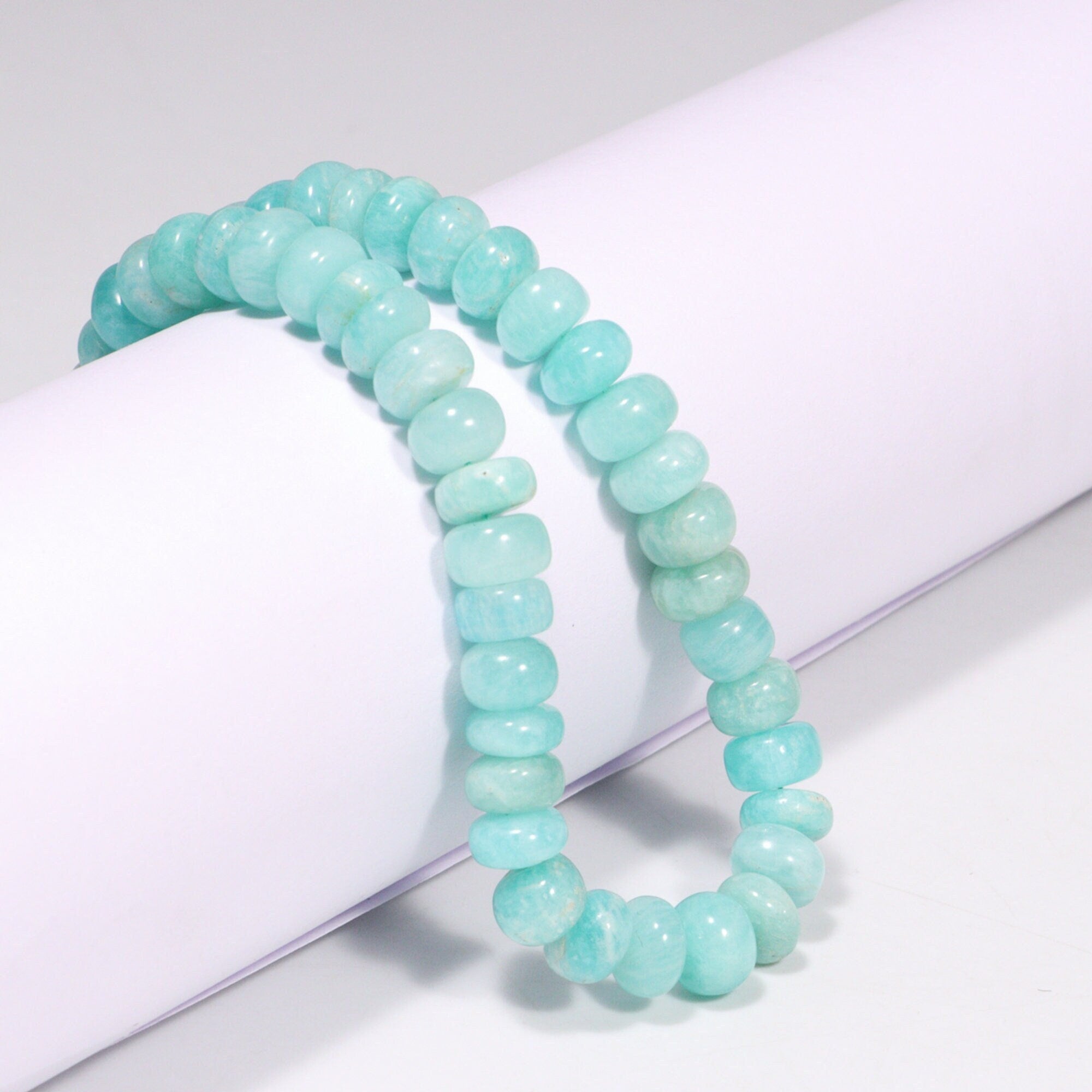 Amazonite Smooth Rondelle Beads, Amazonite Rondelle Beads, SKU2213