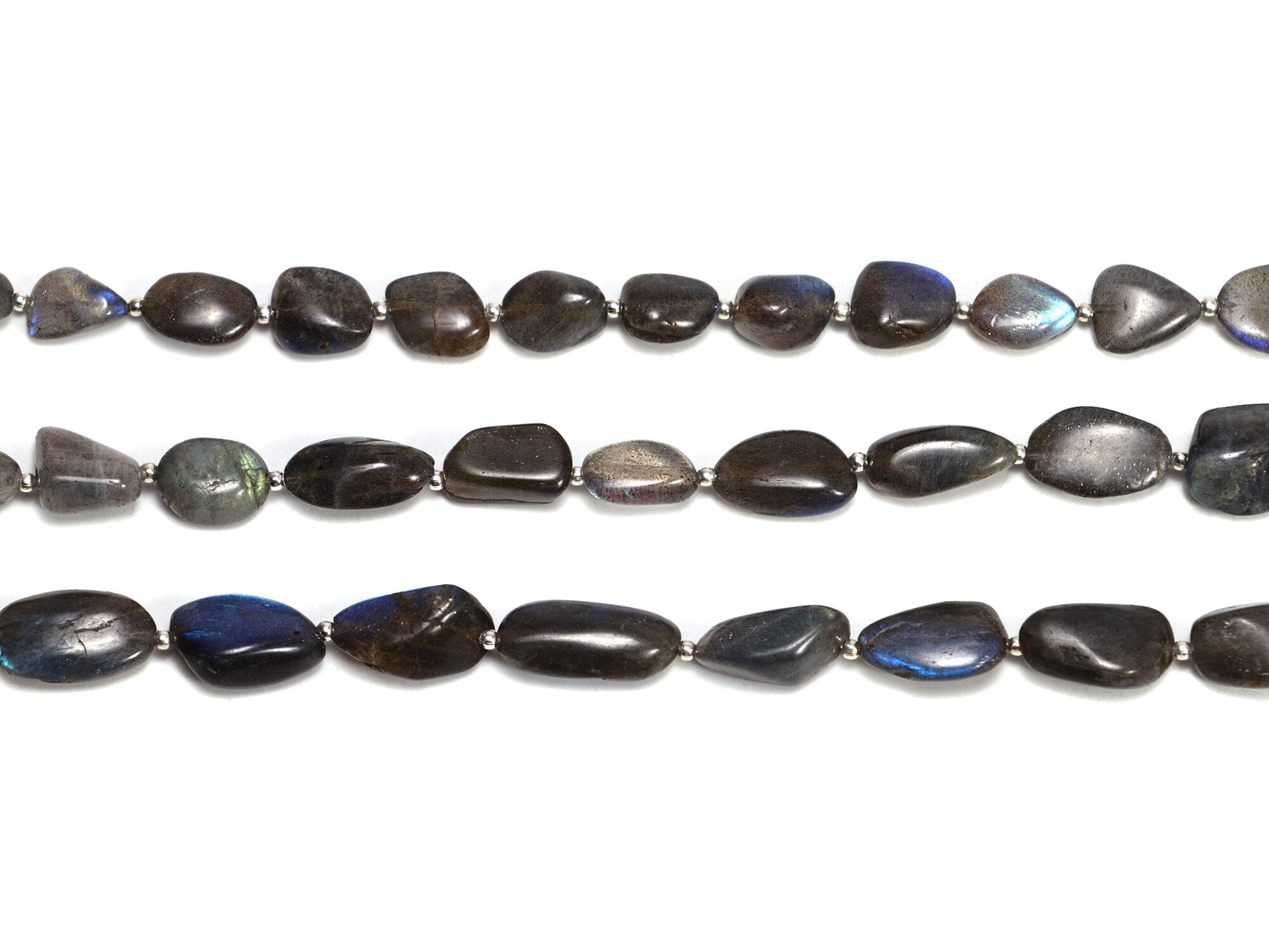 Purple Labradorite Smooth Nuggets Beads, Labradorite Nuggets Beads, Labradorite Tumble Jewelry Making Gemstone Beads, 8 Inch Strand, SKU 172