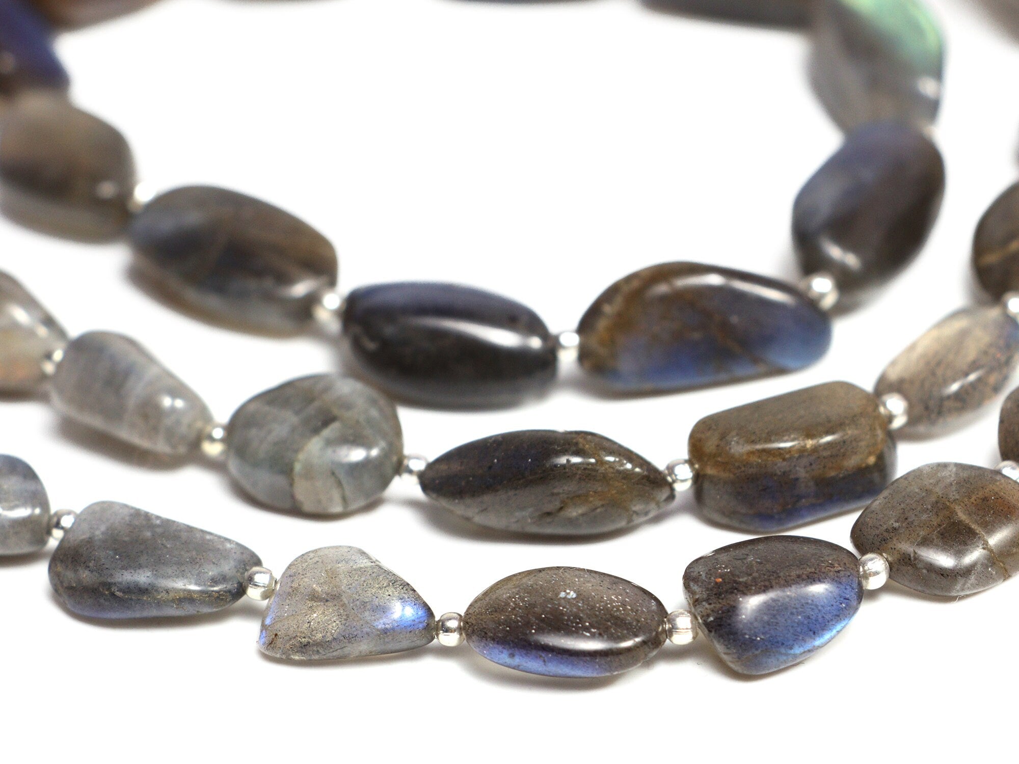 Purple Labradorite Smooth Nuggets Beads, Labradorite Nuggets Beads, Labradorite Tumble Jewelry Making Gemstone Beads, 8 Inch Strand, SKU 172