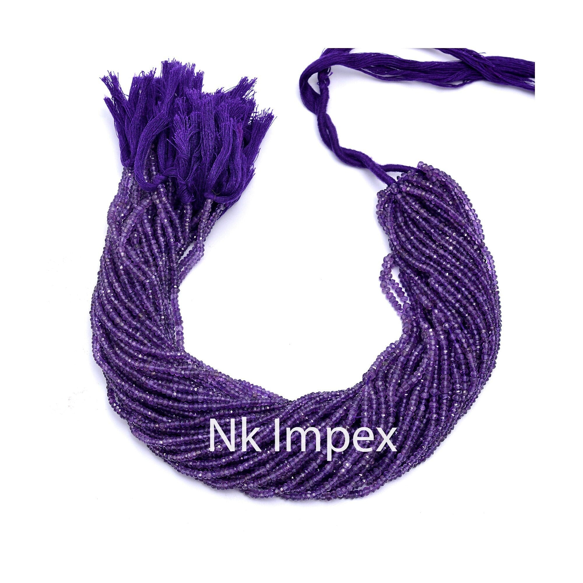 Amethyst Faceted Rondelle Beads, 3 mm To 3.5 mm, Amethyst Beads, Amethyst Jewelry Making Beads, Gift For Women, 15 Inch, SKU 327