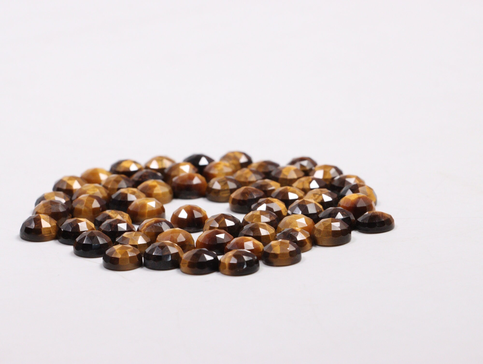 Tiger's Eye Faceted Round Loose Gemstone, 8 mm, SKU2218