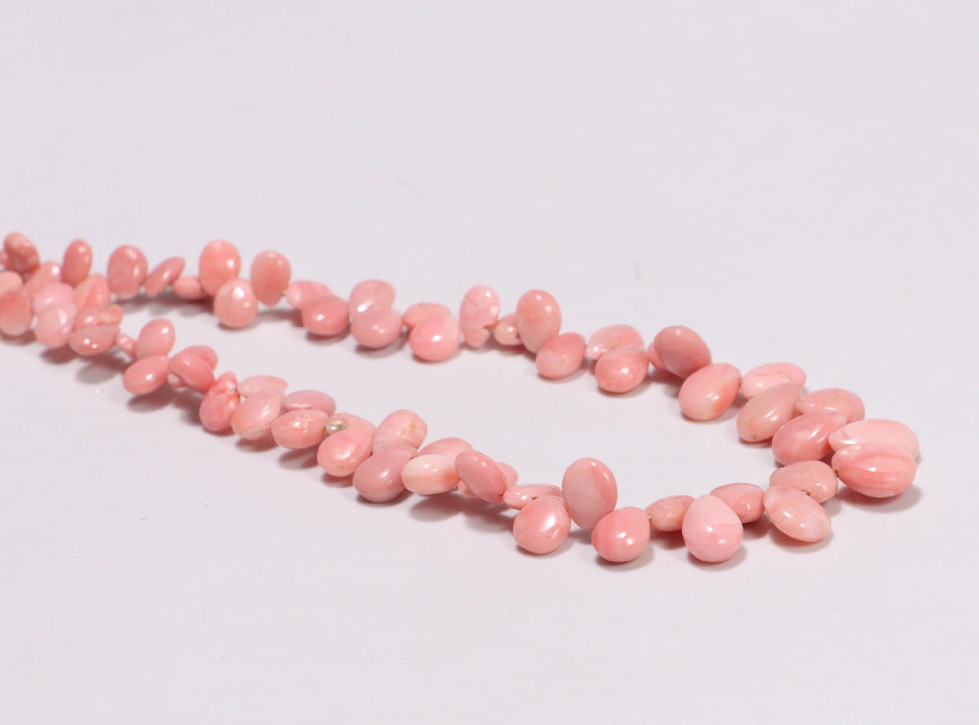 Natural Peach Opal Smooth Pear Beads, 3x4 mm To 5x7 mm, SKU2234
