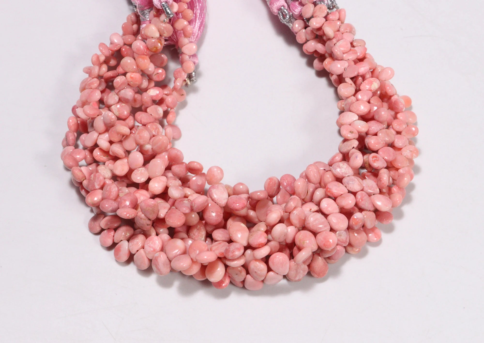 Natural Peach Opal Smooth Pear Beads, 3x4 mm To 5x7 mm, SKU2234