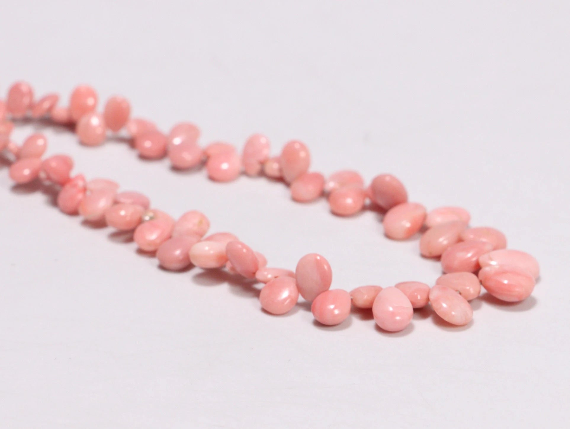 Natural Peach Opal Smooth Pear Beads, 3x4 mm To 5x7 mm, SKU2234