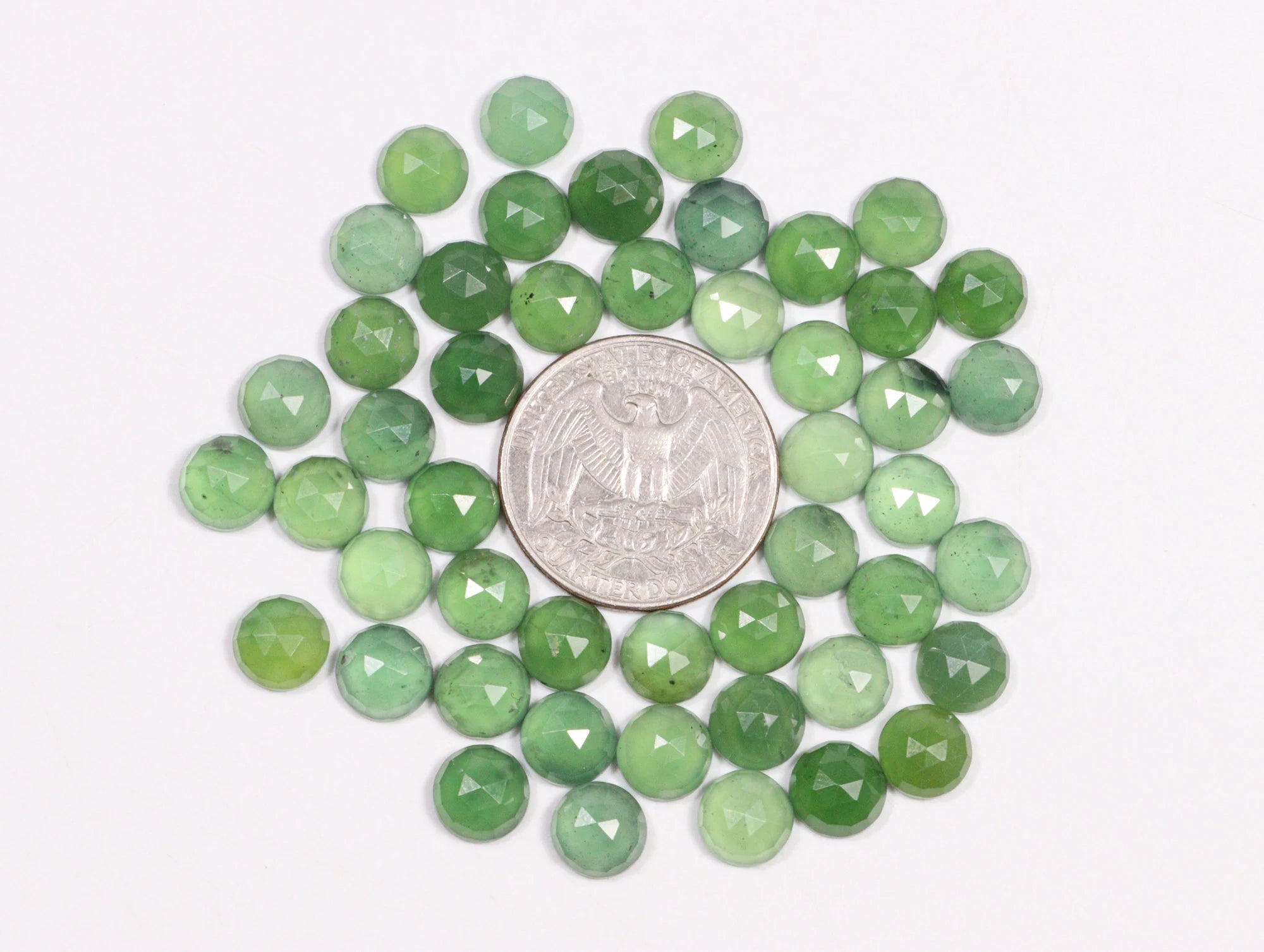 Green Aventurine Faceted Round Loose Gemstone, 8 mm, SKU2232