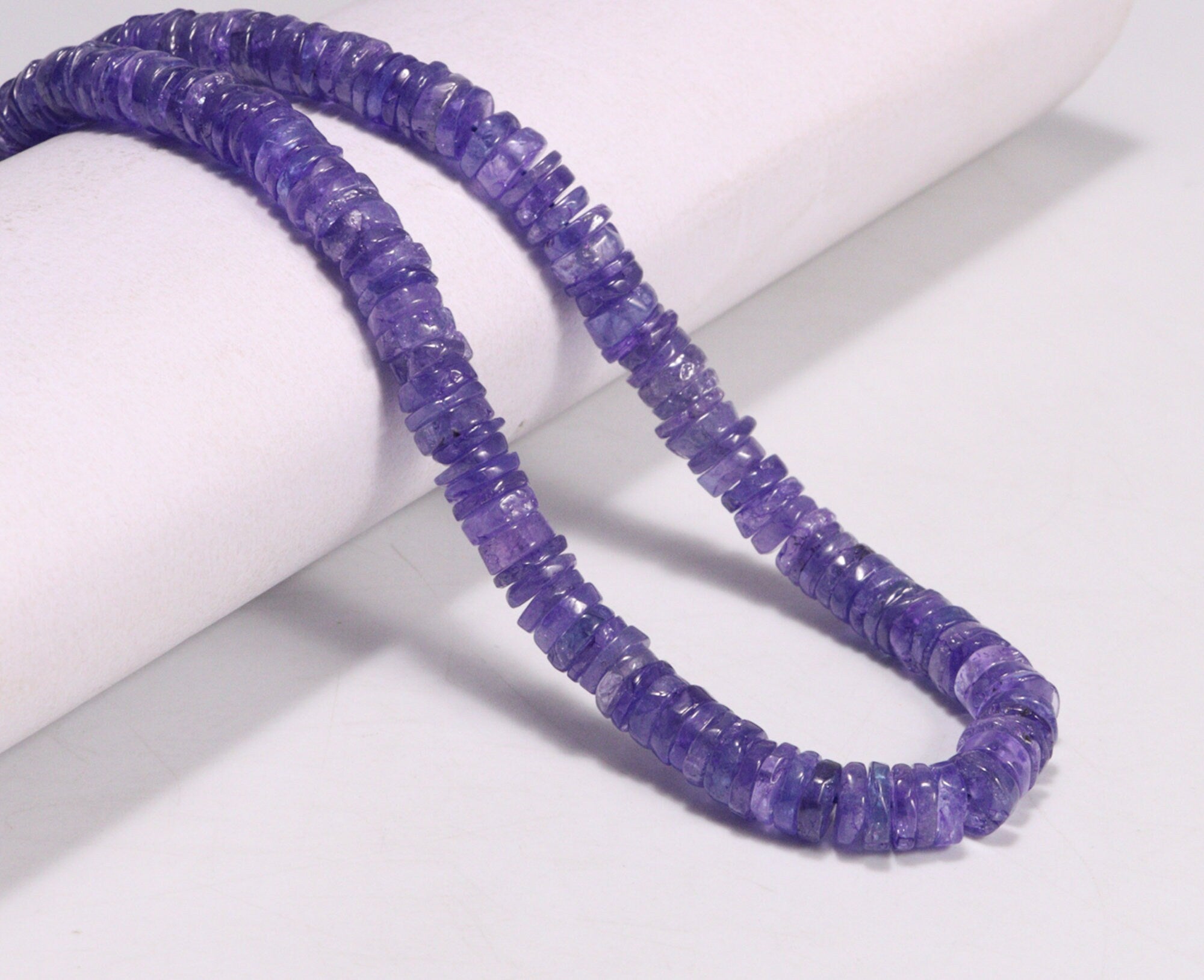 Tanzanite Smooth Tyre Beads, Tanzanite Heishi Beads, SKU2240