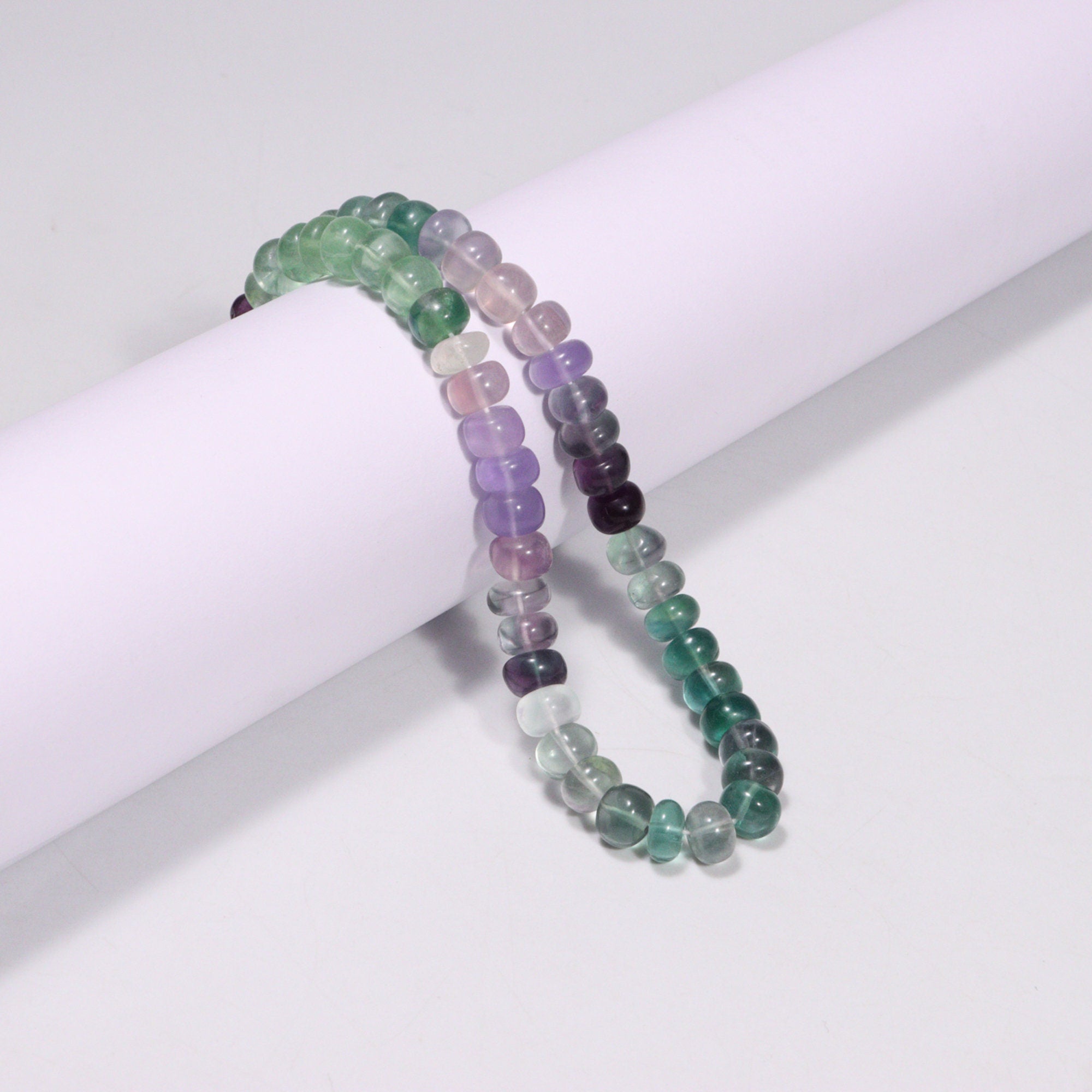 Natural Multi Fluorite Smooth Rondelle Beads, Multi Fluorite Beads, Multi Fluorite Jewelry Making Gemstone Beads, 18 Inch Strand