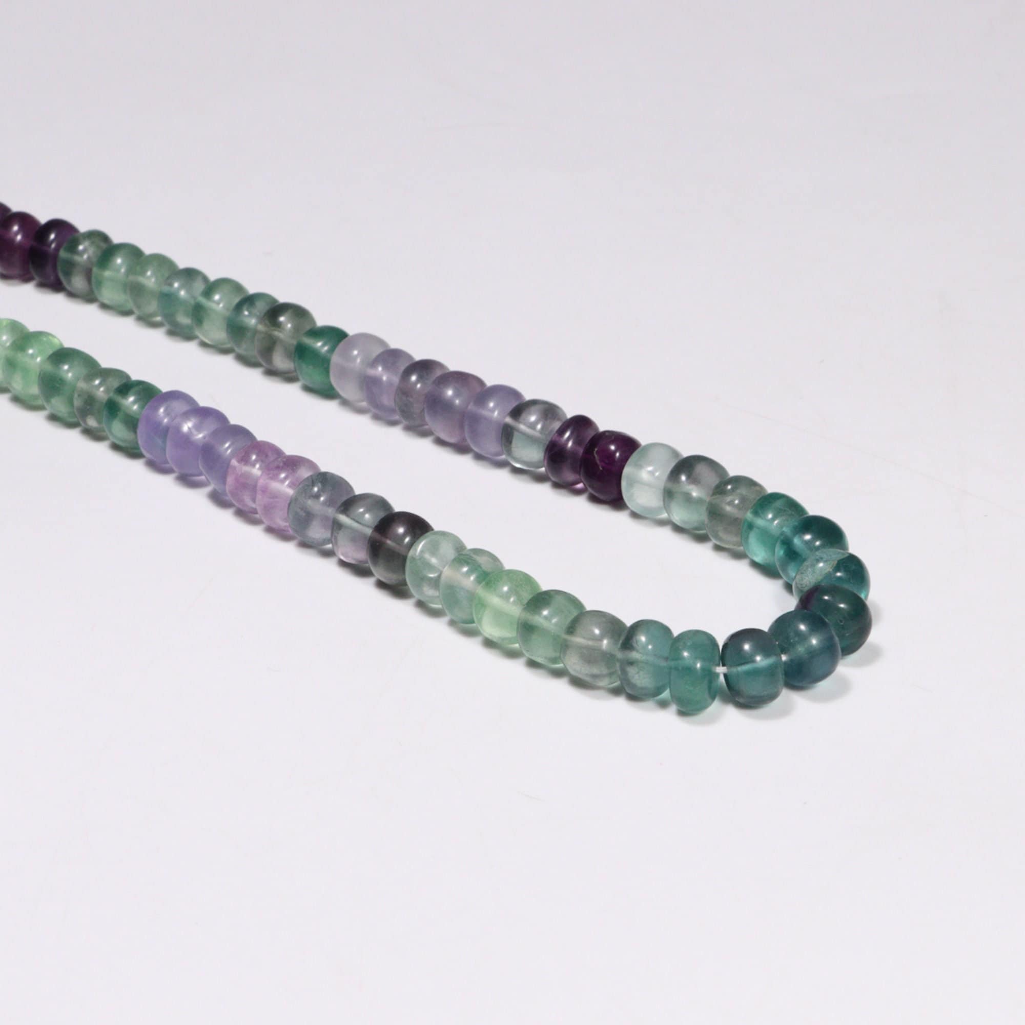 Natural Multi Fluorite Smooth Rondelle Beads, Multi Fluorite Beads, Multi Fluorite Jewelry Making Gemstone Beads, 18 Inch Strand