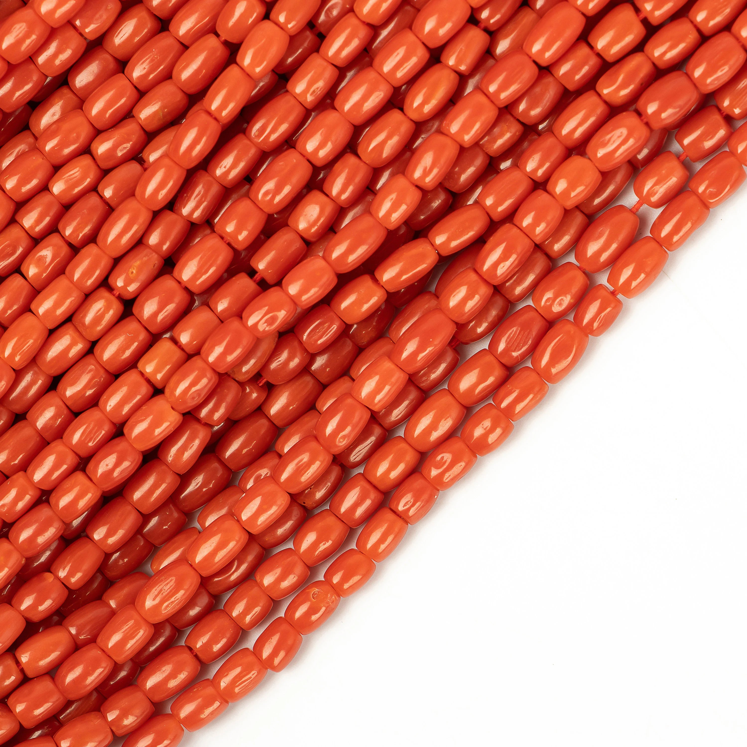 AA Quality Red Coral Smooth Tube Beads, Red Coral Tube Beads, 2189