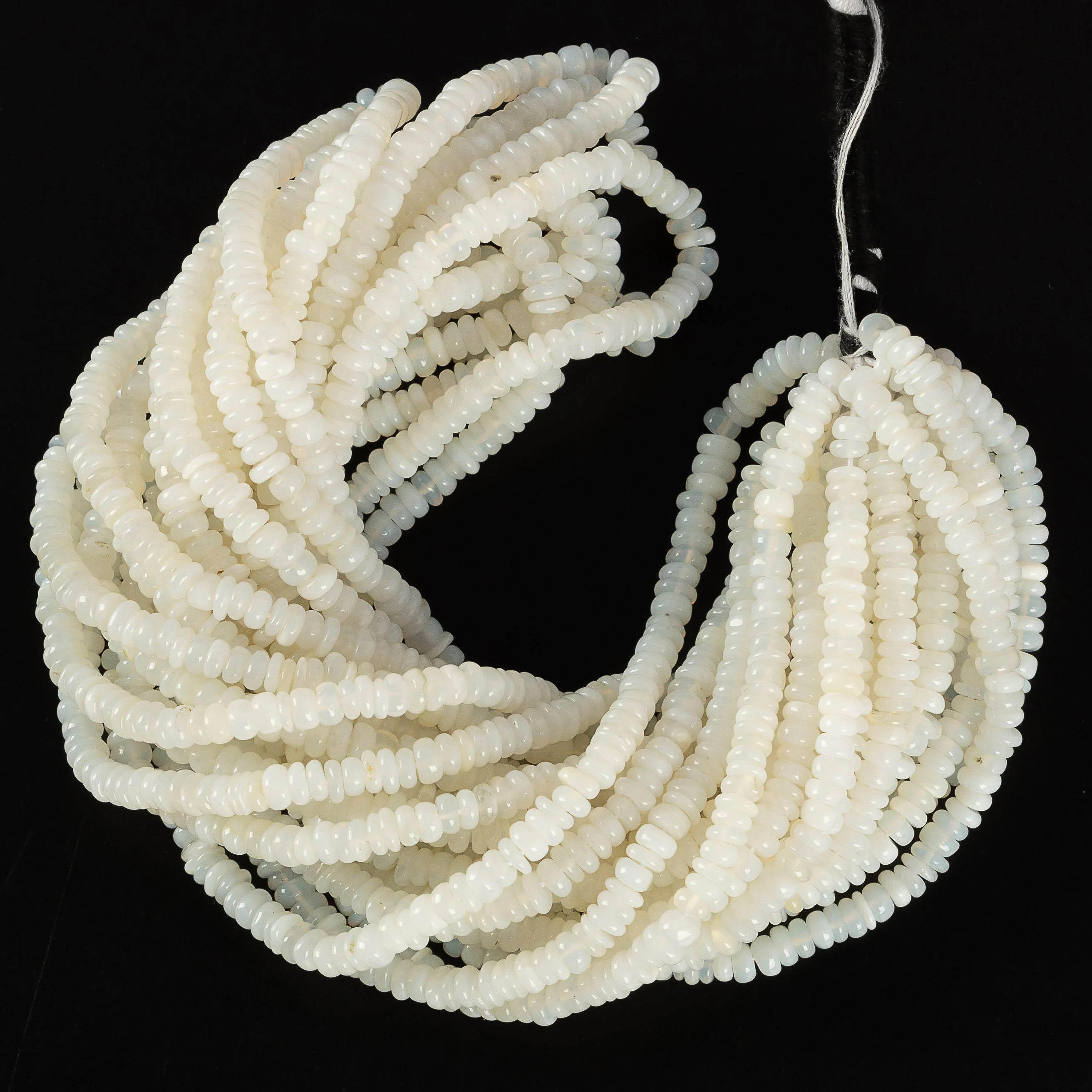 Natural White Opal Smooth Heishi Tyre Beads, 16 Inch Strand, SKU2203