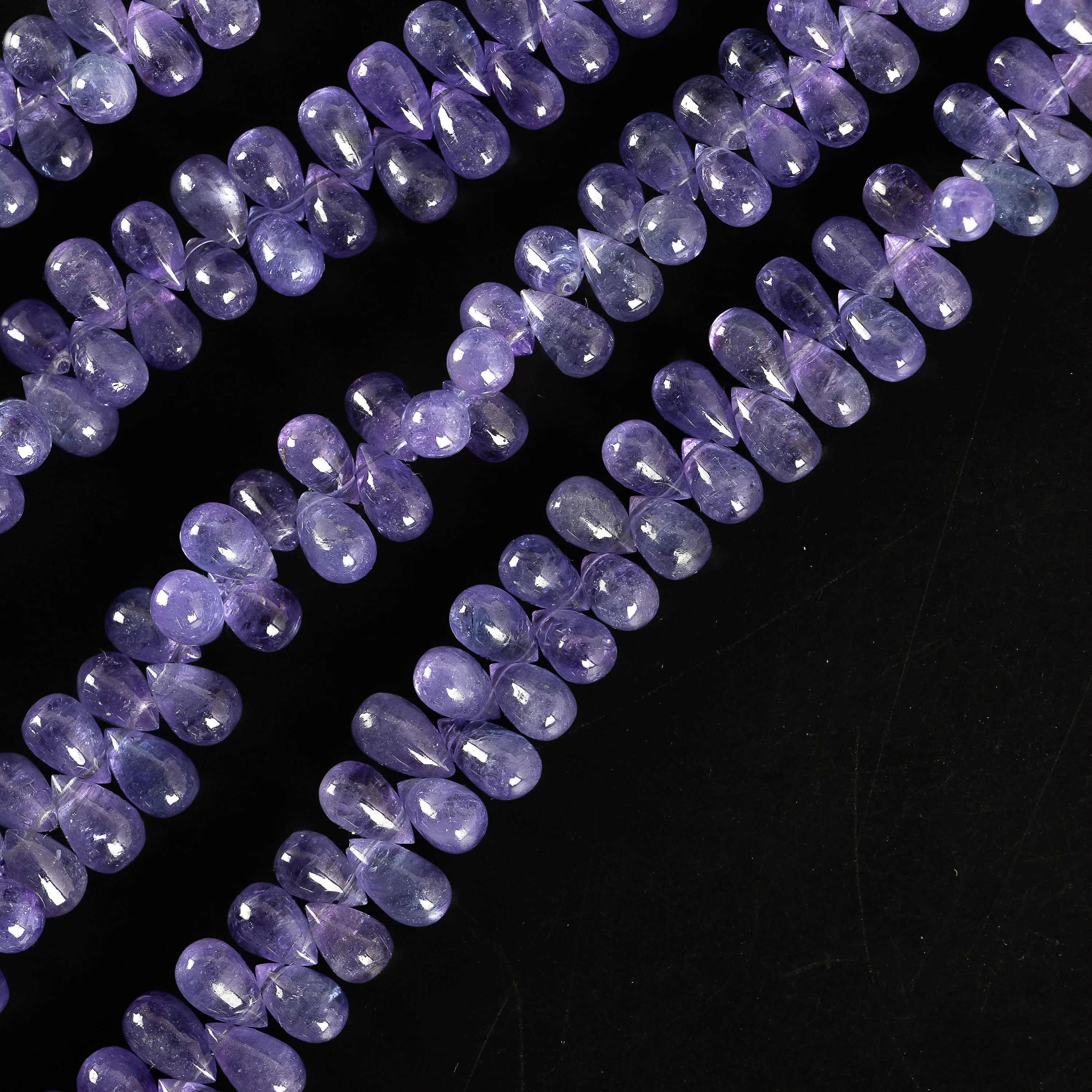 Natural Tanzanite Smooth Drops Beads, 3x5 To 6x9 mm, 16 Inch Strand, SKU2248