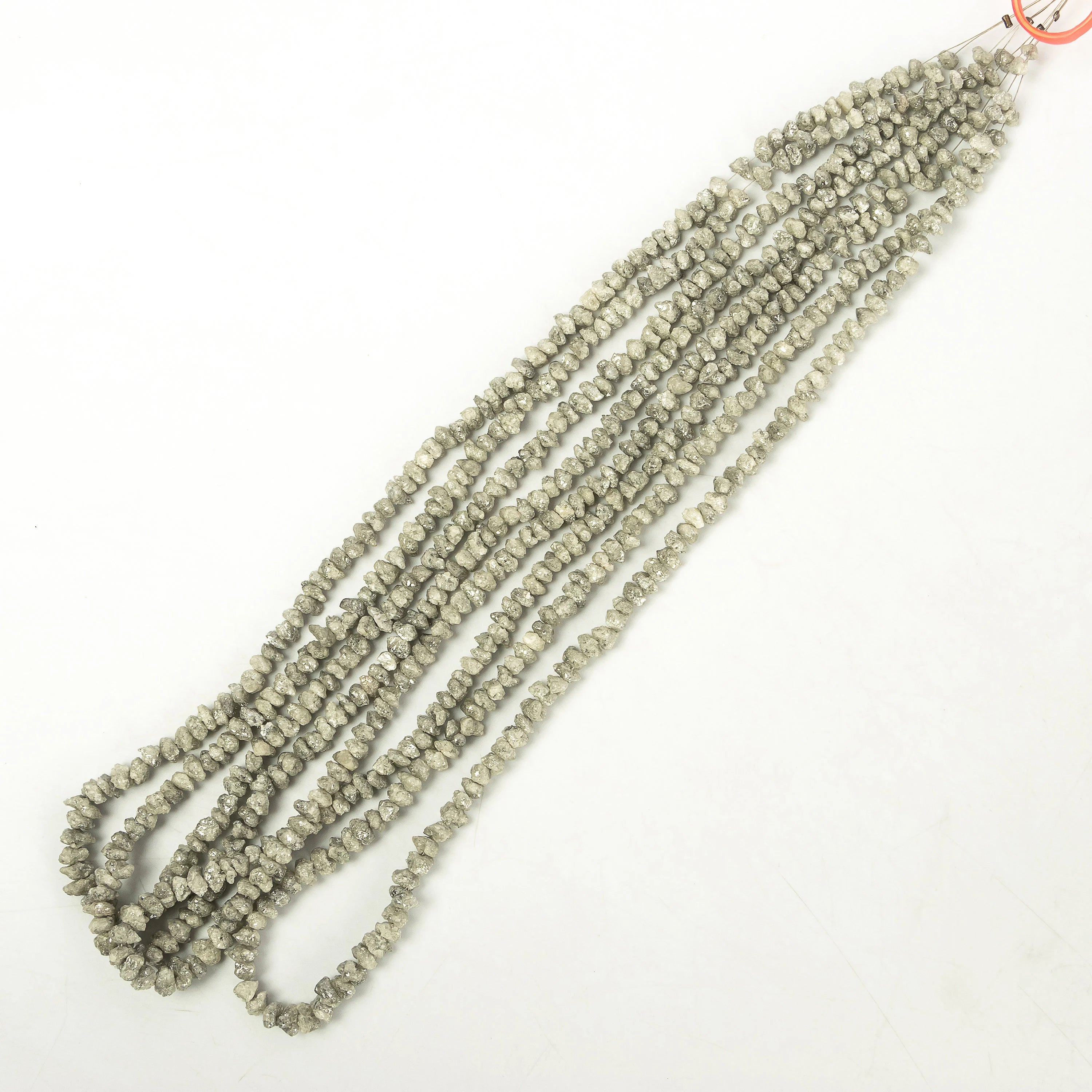 Grey Diamond Uncut Beads, Off White Diamond Uncut Raw Beads, SKU2271