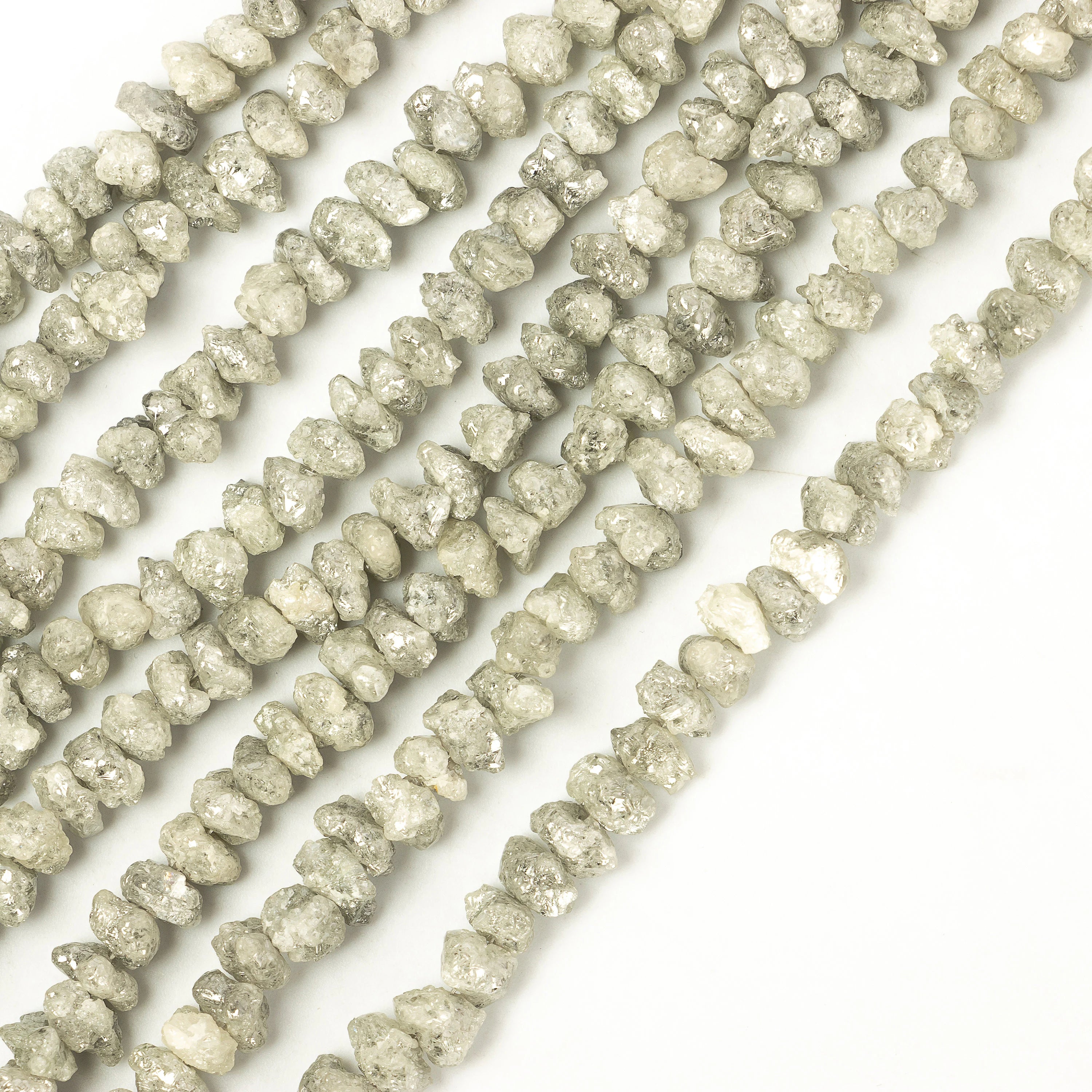 Grey Diamond Uncut Beads, Off White Diamond Uncut Raw Beads, SKU2271