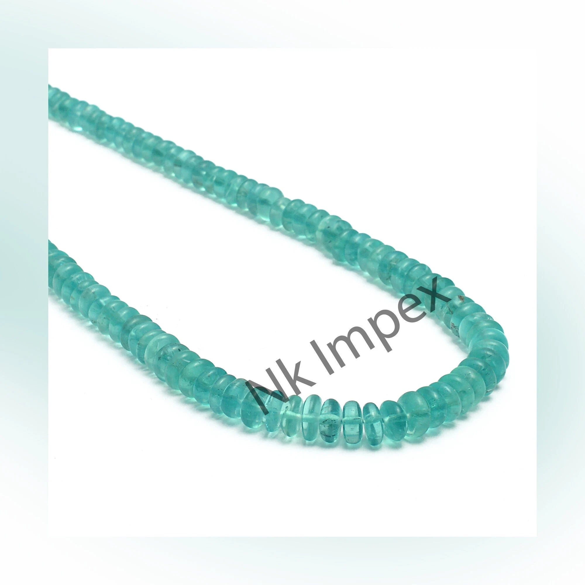 Sky Apatite Smooth Rondelle Beads, 5 mm To 7 mm, Apatite Beads, Sky Apatite Handmade Gemstone Jewelry Beads, 17 Inch