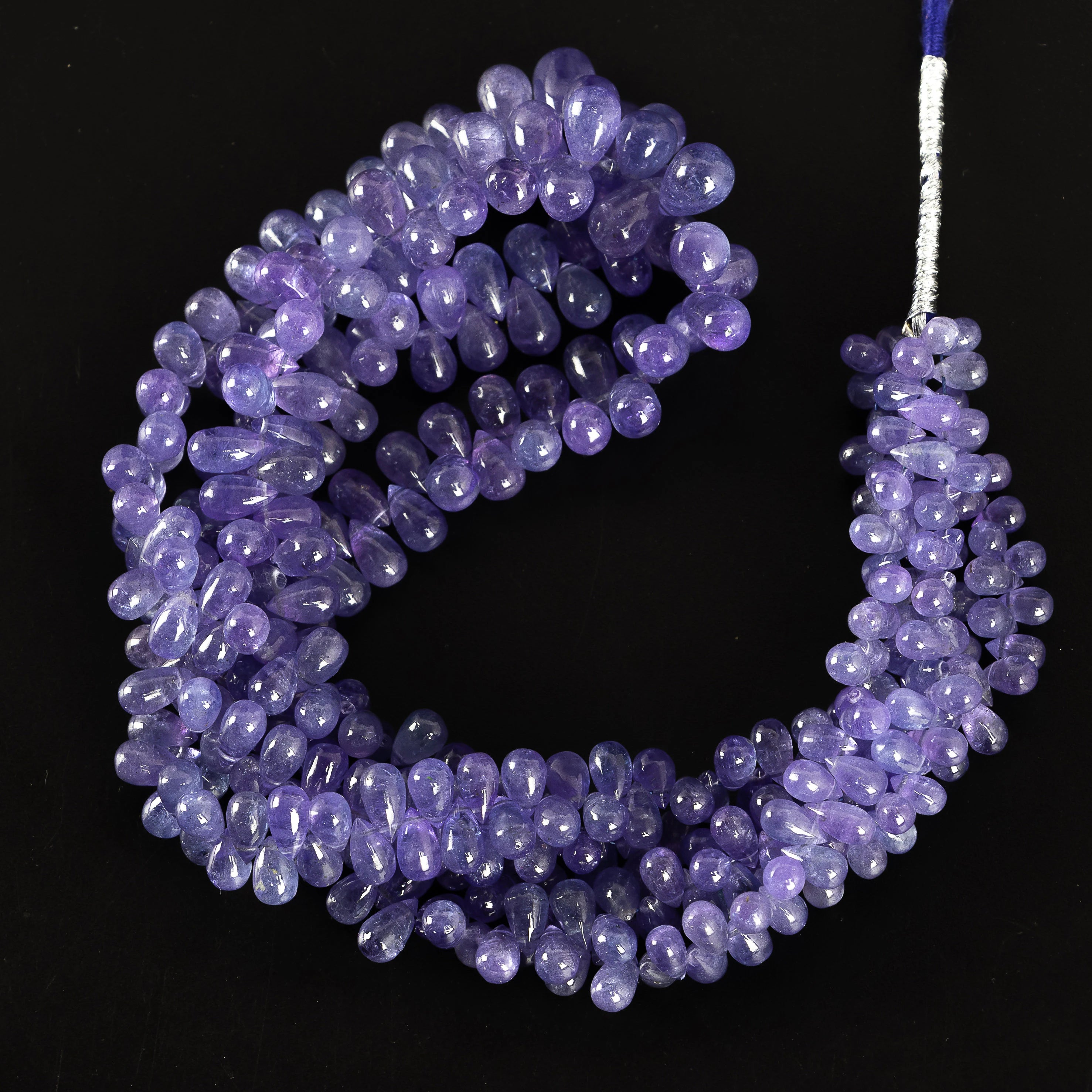 Natural Tanzanite Smooth Drops Beads, 3x5 To 6x9 mm, 16 Inch Strand, SKU2248