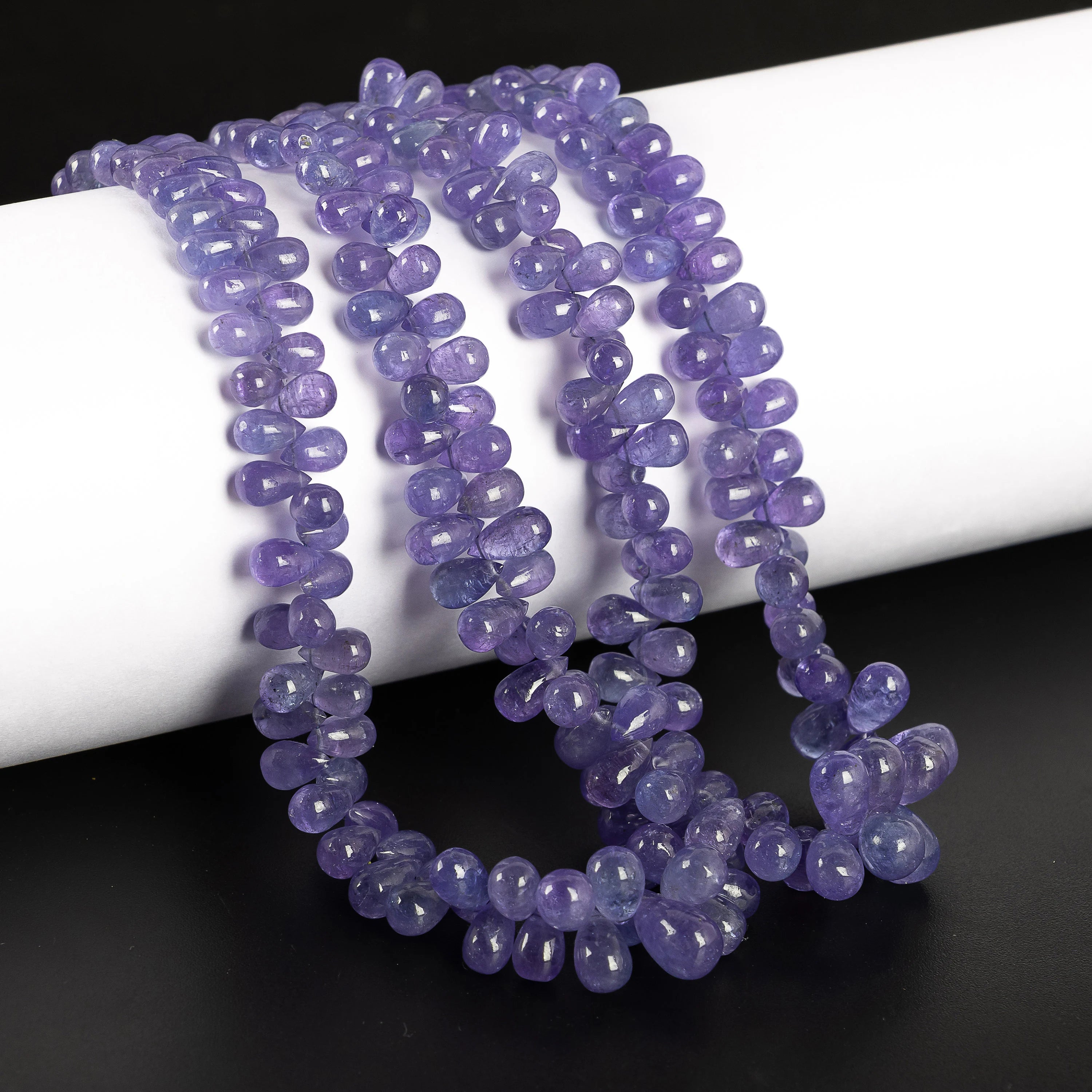 Natural Tanzanite Smooth Drops Beads, 3x5 To 6x9 mm, 16 Inch Strand, SKU2248