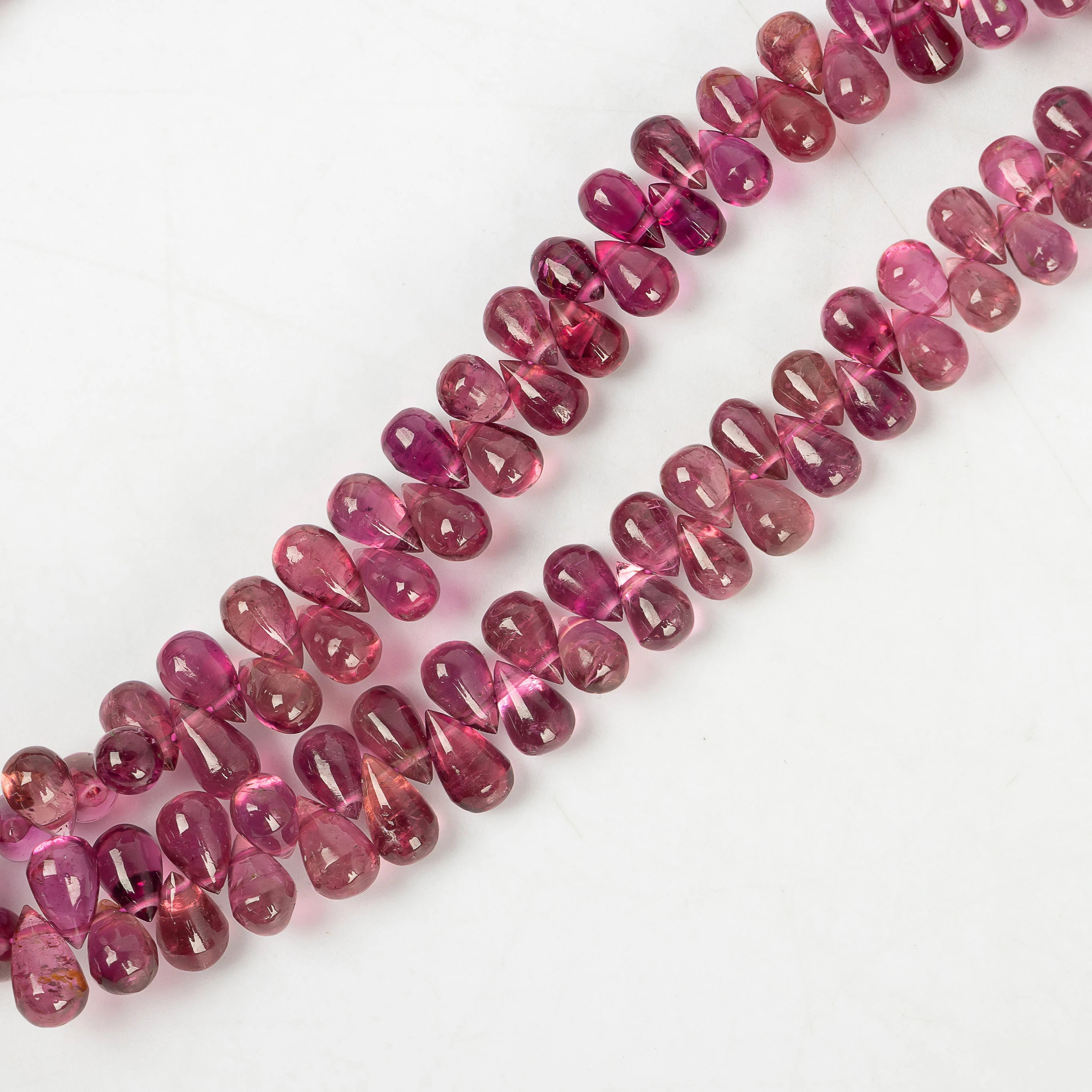 Pink Tourmaline Beads, Rubelite Smooth Drops Beads, SKU2249